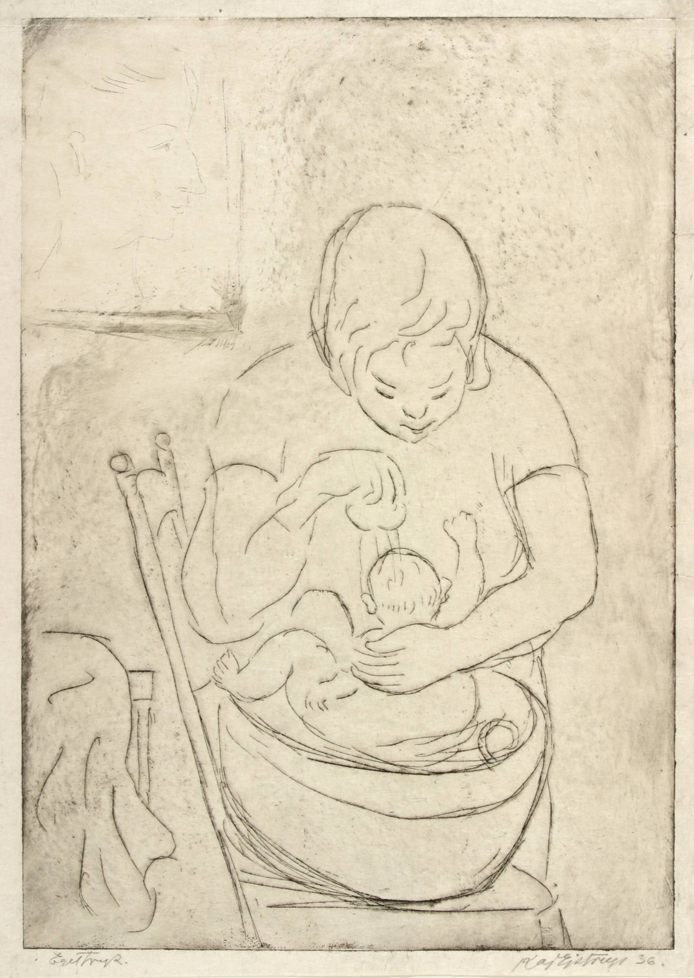 Barnet vaskes, Kaj Ejstrup, 1936