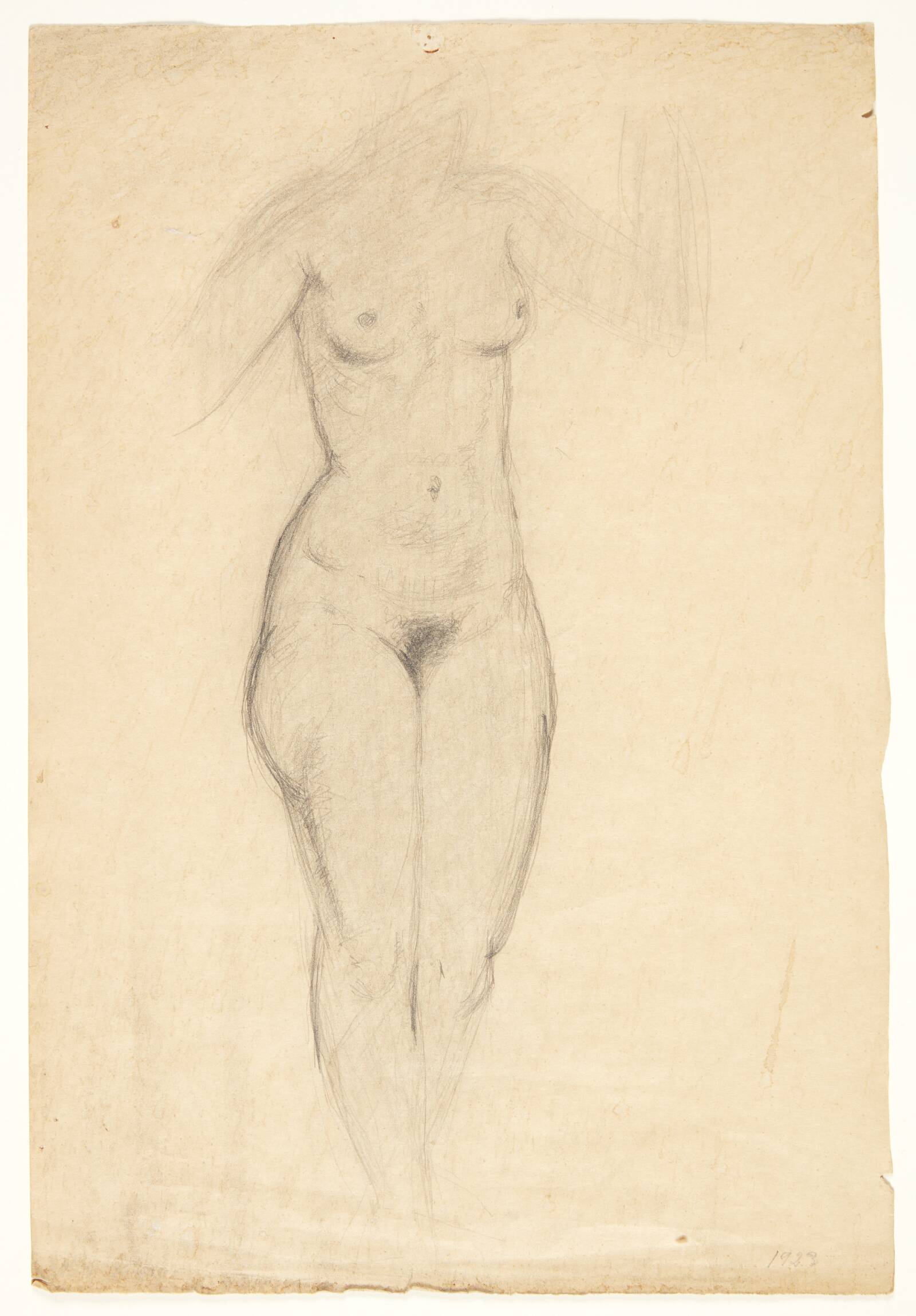 Stående kvindelig model, Gerhard Henning, 1923