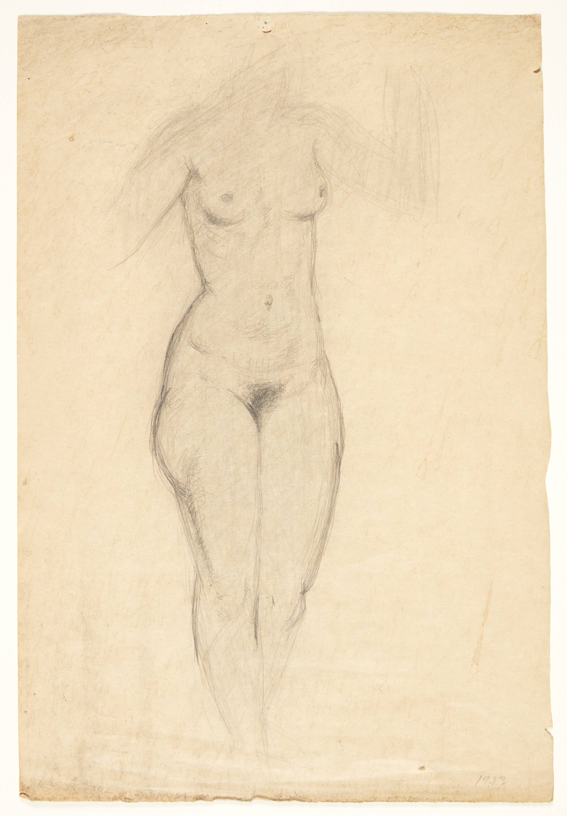Stående kvindelig model, Gerhard Henning, 1923