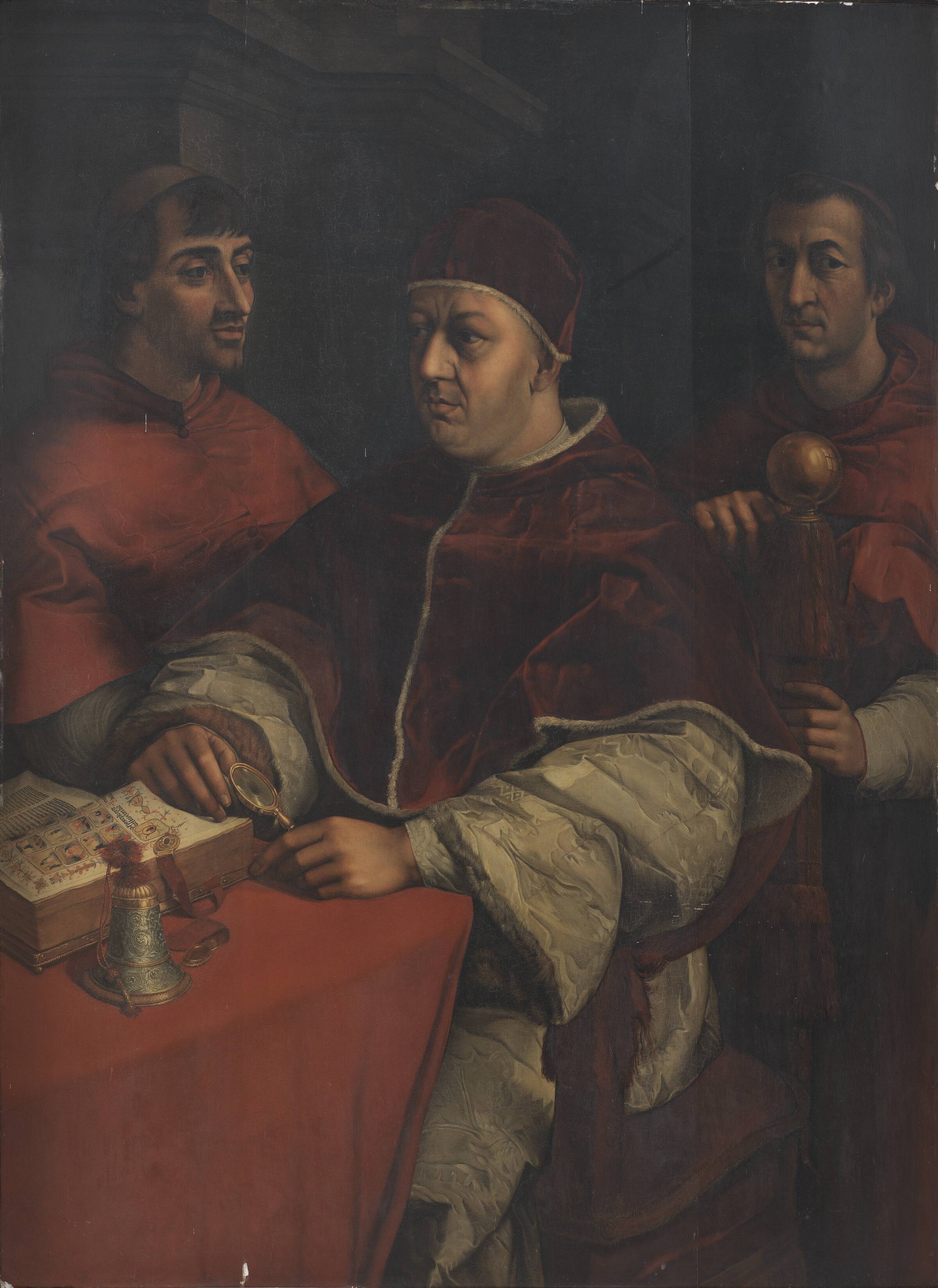 Pave Leo X og kardinalerne Ludovico de' Rossi og Giulio de' Medici. Kopi efter Rafael, C.A. Jensen, 1821