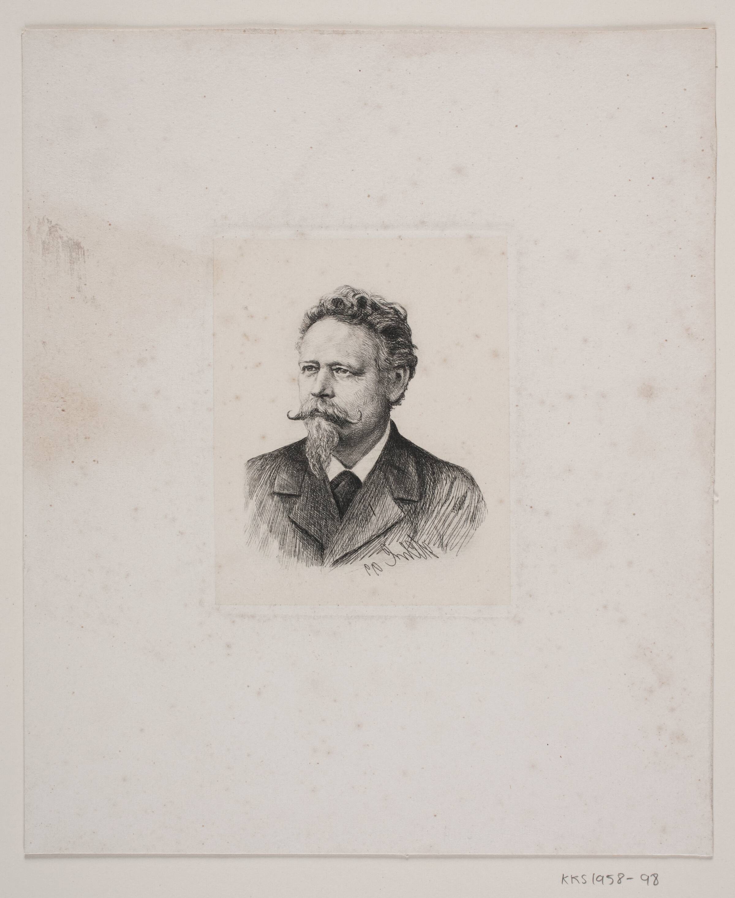 Portræt af radereren J. J. G. Aagaard, Hans Christian Gether Caspersen, 1899