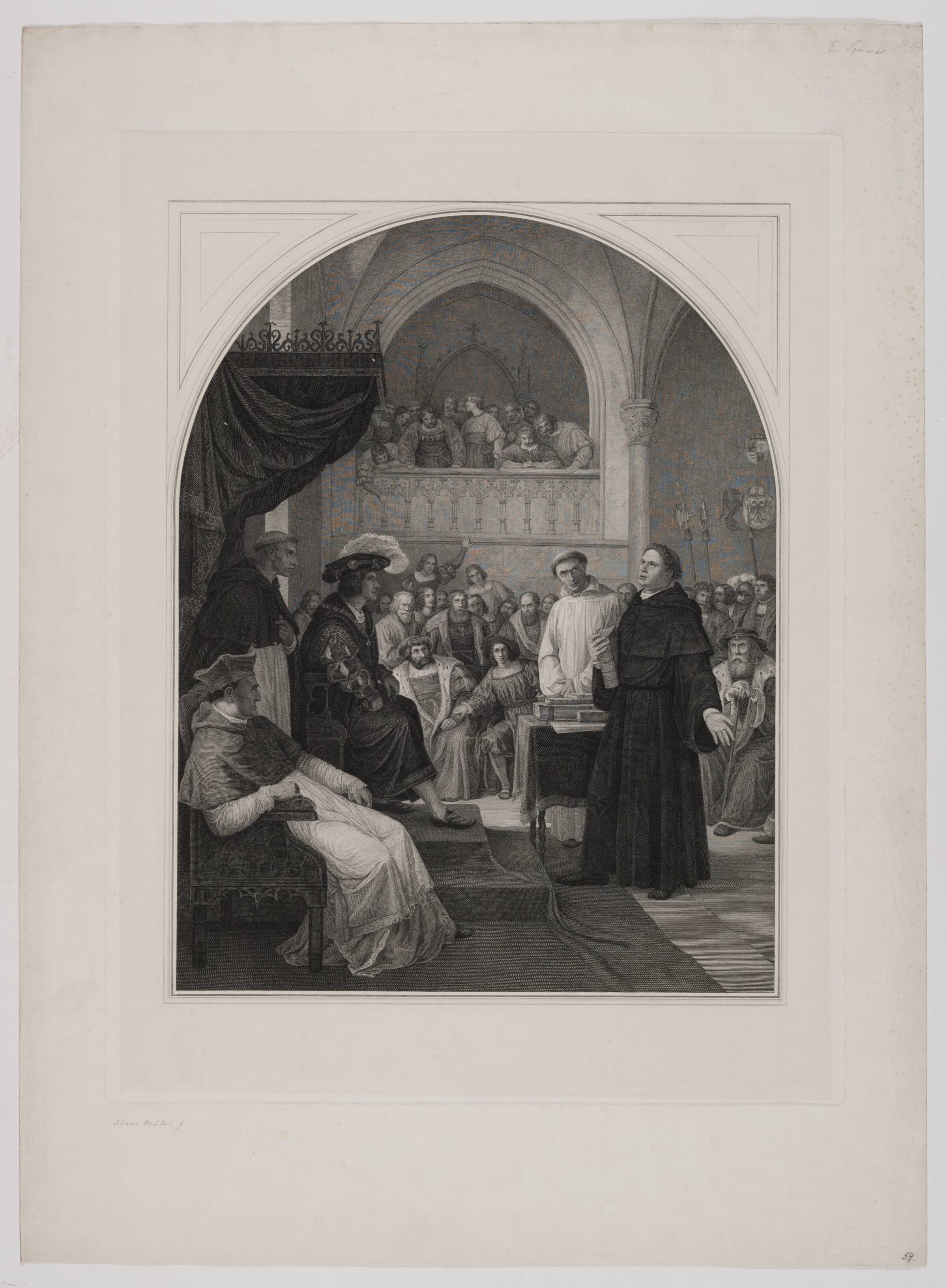 Luther på Rigsdagen i Worms, 1521, Edvard Sonne, 1804-1872