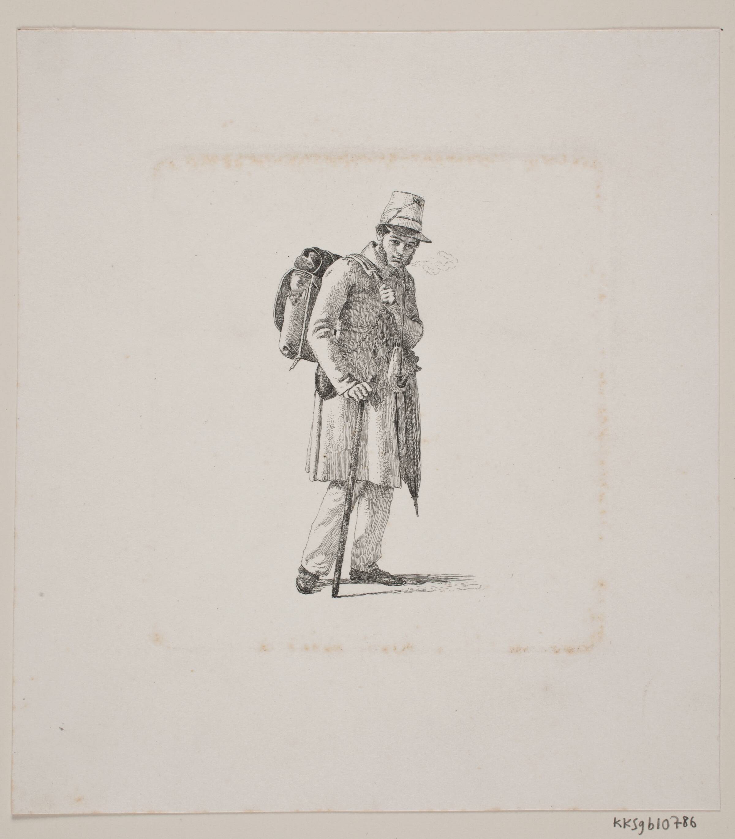 Medaillør Krohn på vandring, Constantin Hansen, 1835