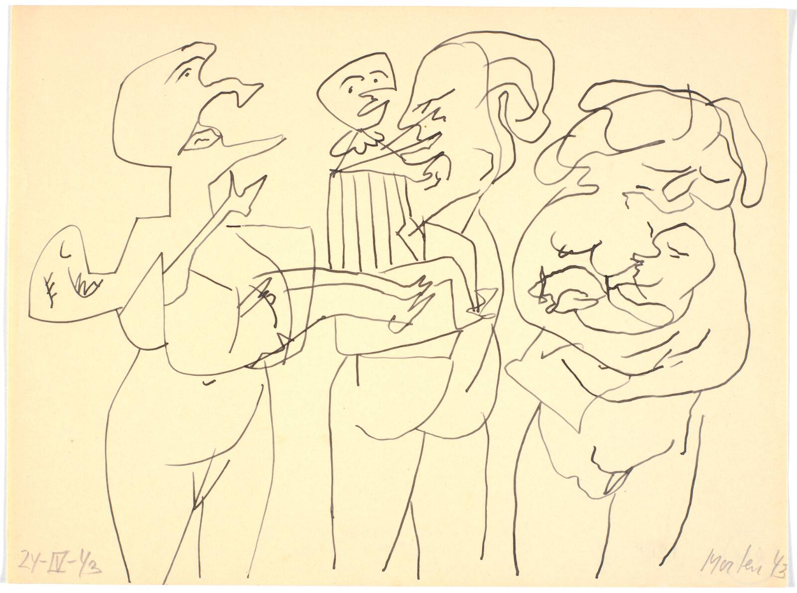 Tre mor-barn figurer, Richard Mortensen, 1943