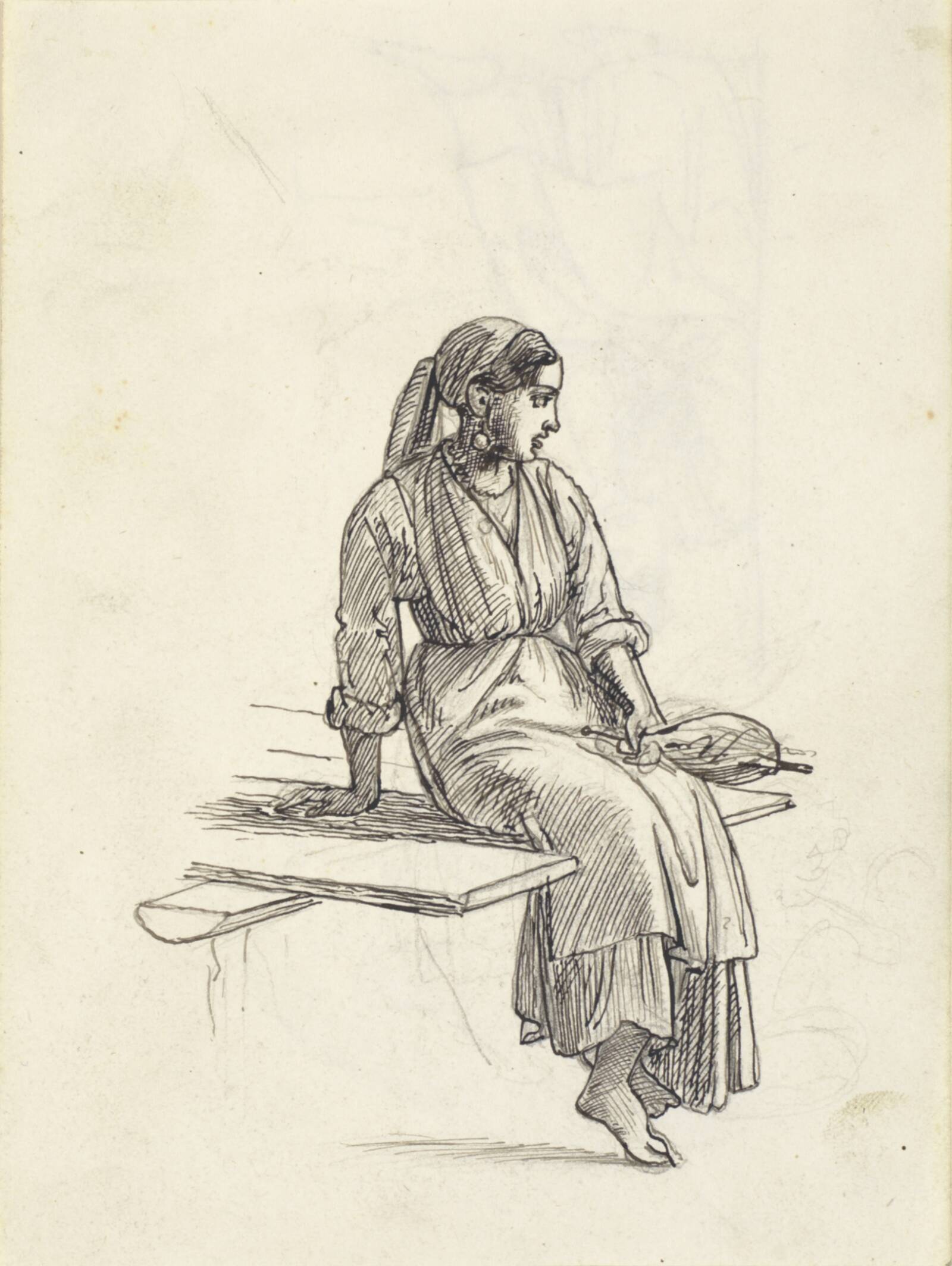 Siddende pige, Wilhelm Marstrand, 1810-1873