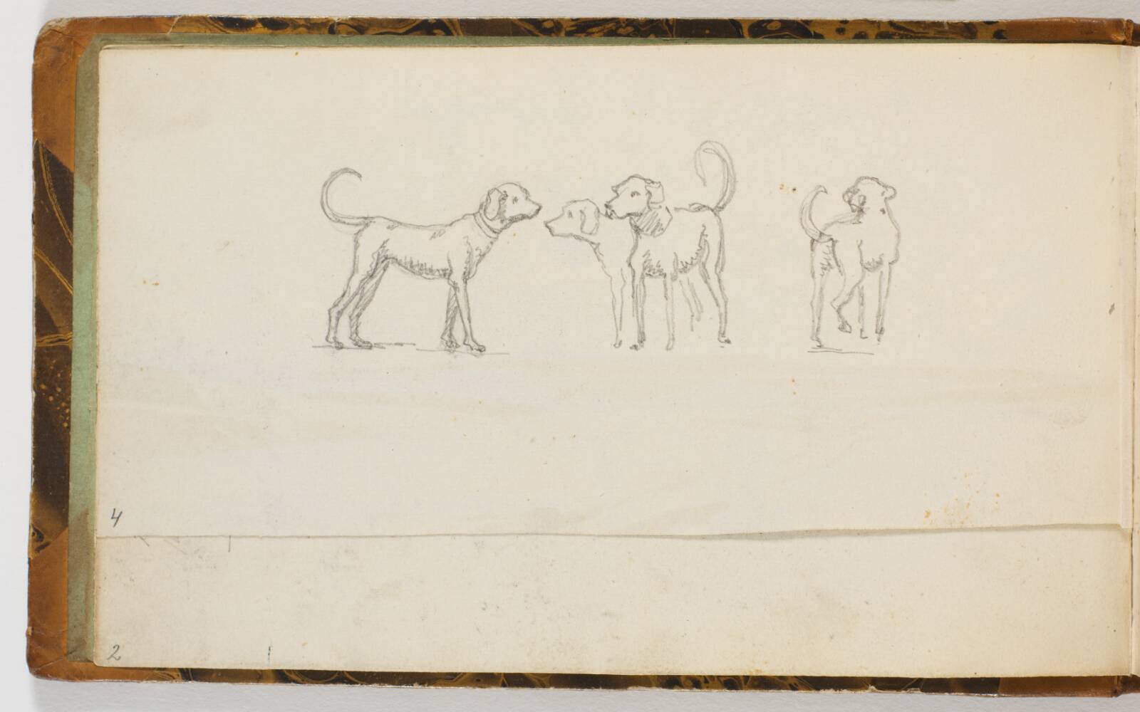 Studier af hunde, Martinus Rørbye, 1832