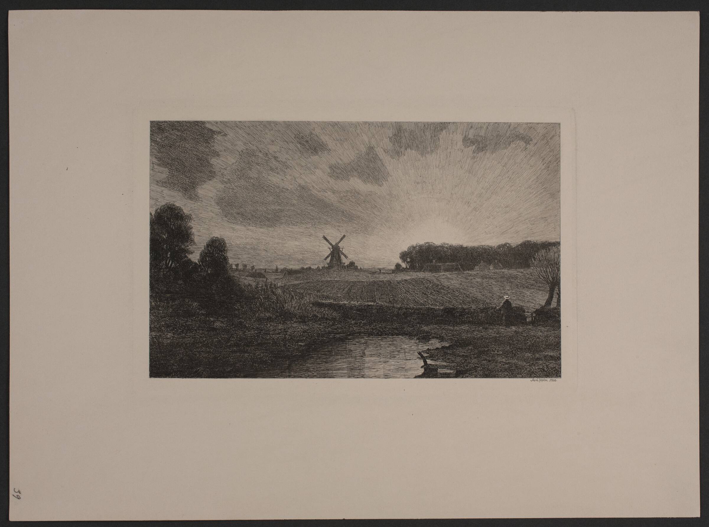 Solnedgang, Axel Holm, 1900