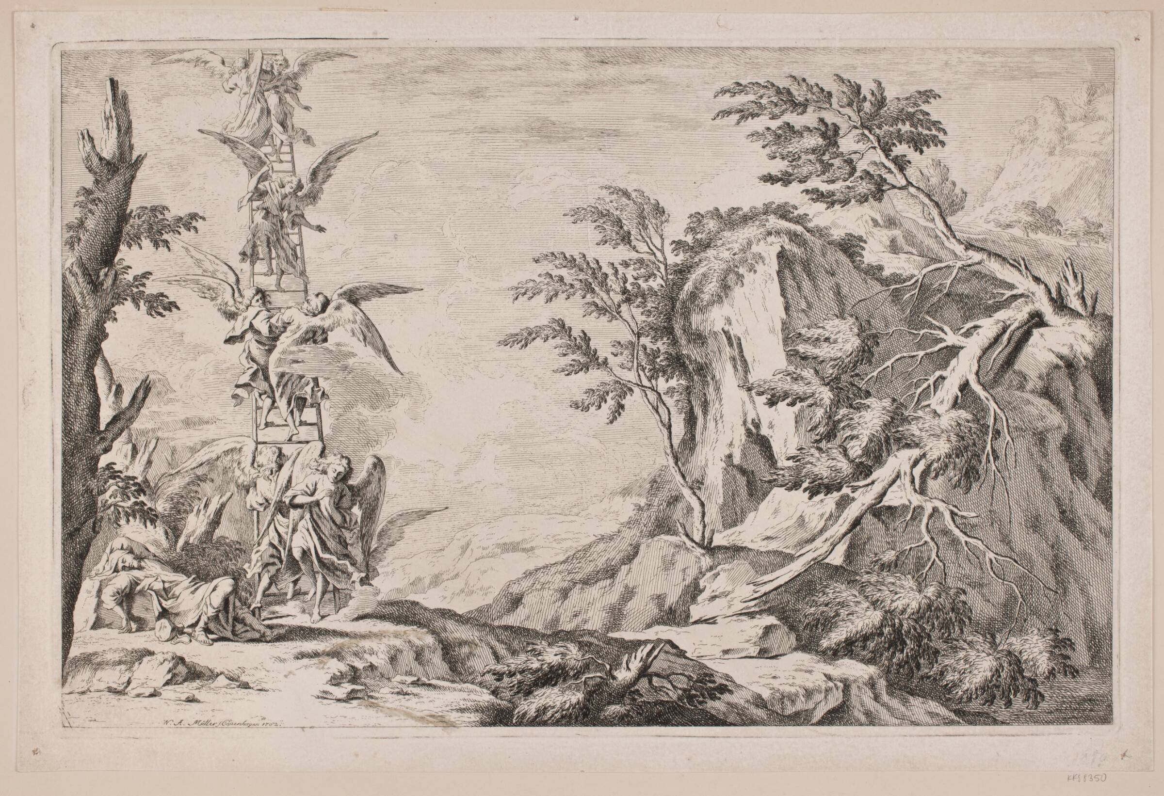 Landskab med Jacobs drøm, W.A. Müller, 1762