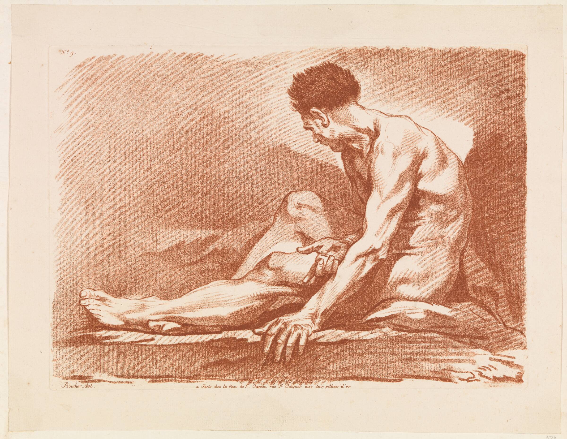 Siddende mandlig model, Isak Henningsen, 1758-1759