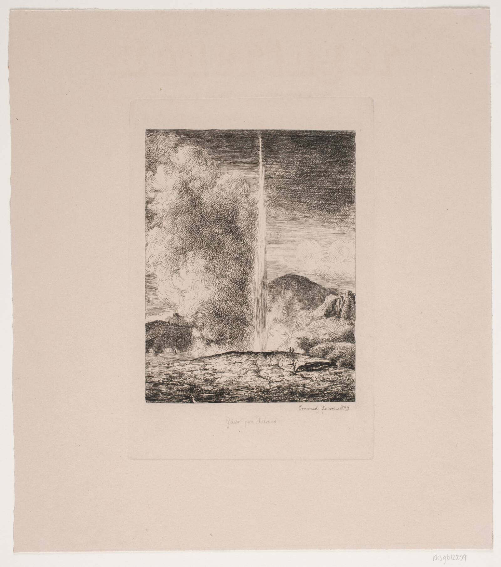 Geiser på Island, Emanuel Larsen, 1849