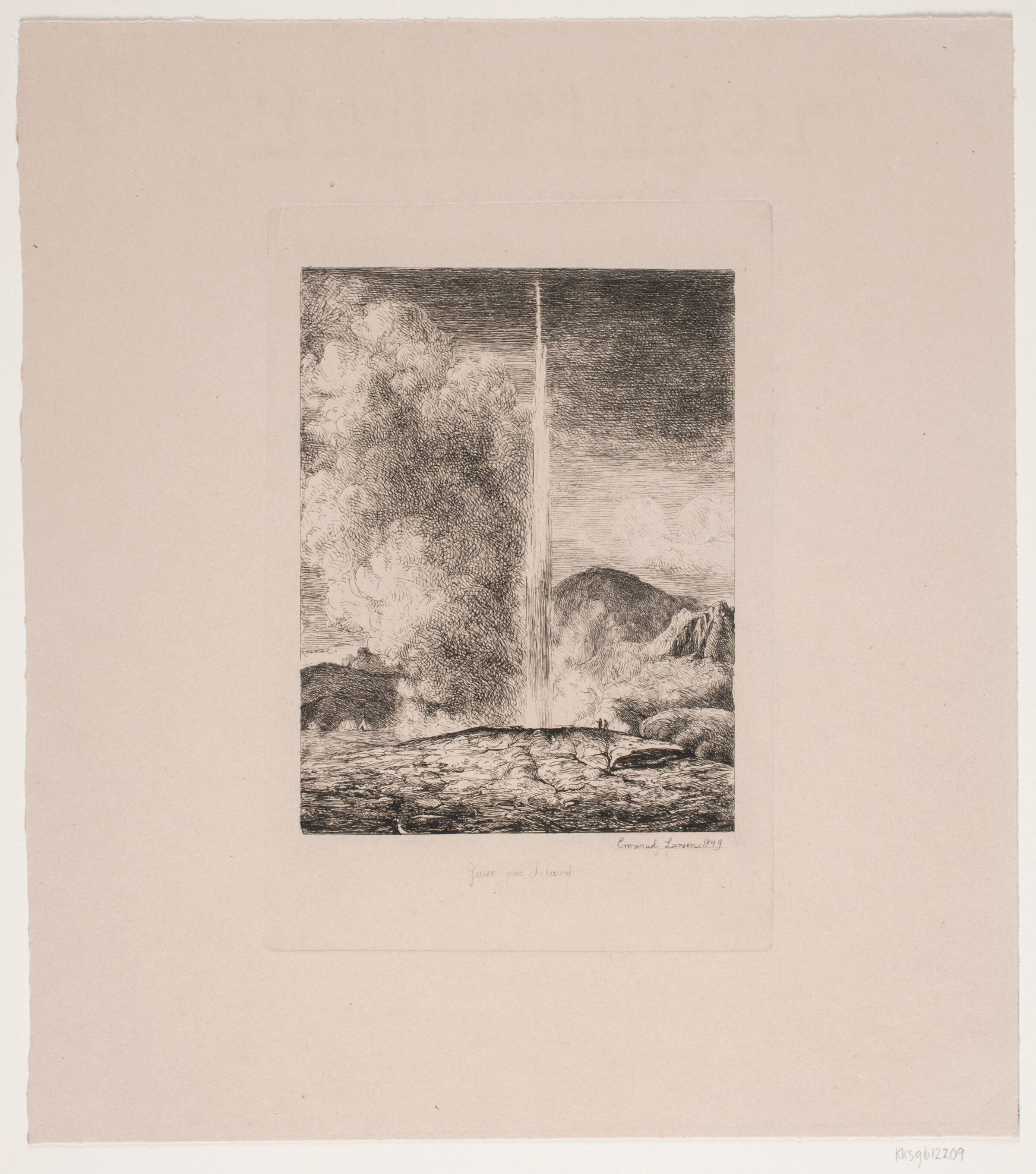 Geiser på Island, Emanuel Larsen, 1849