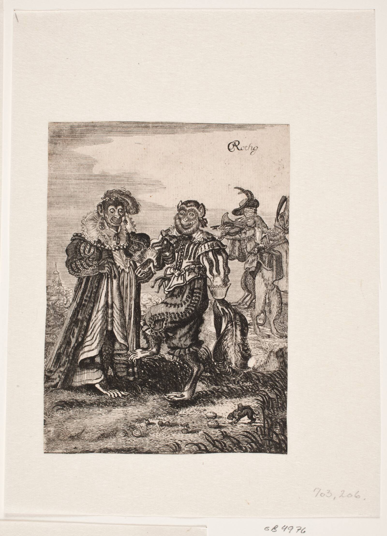 Abepar som danser, Christian Rothgiesser, 1650-1659