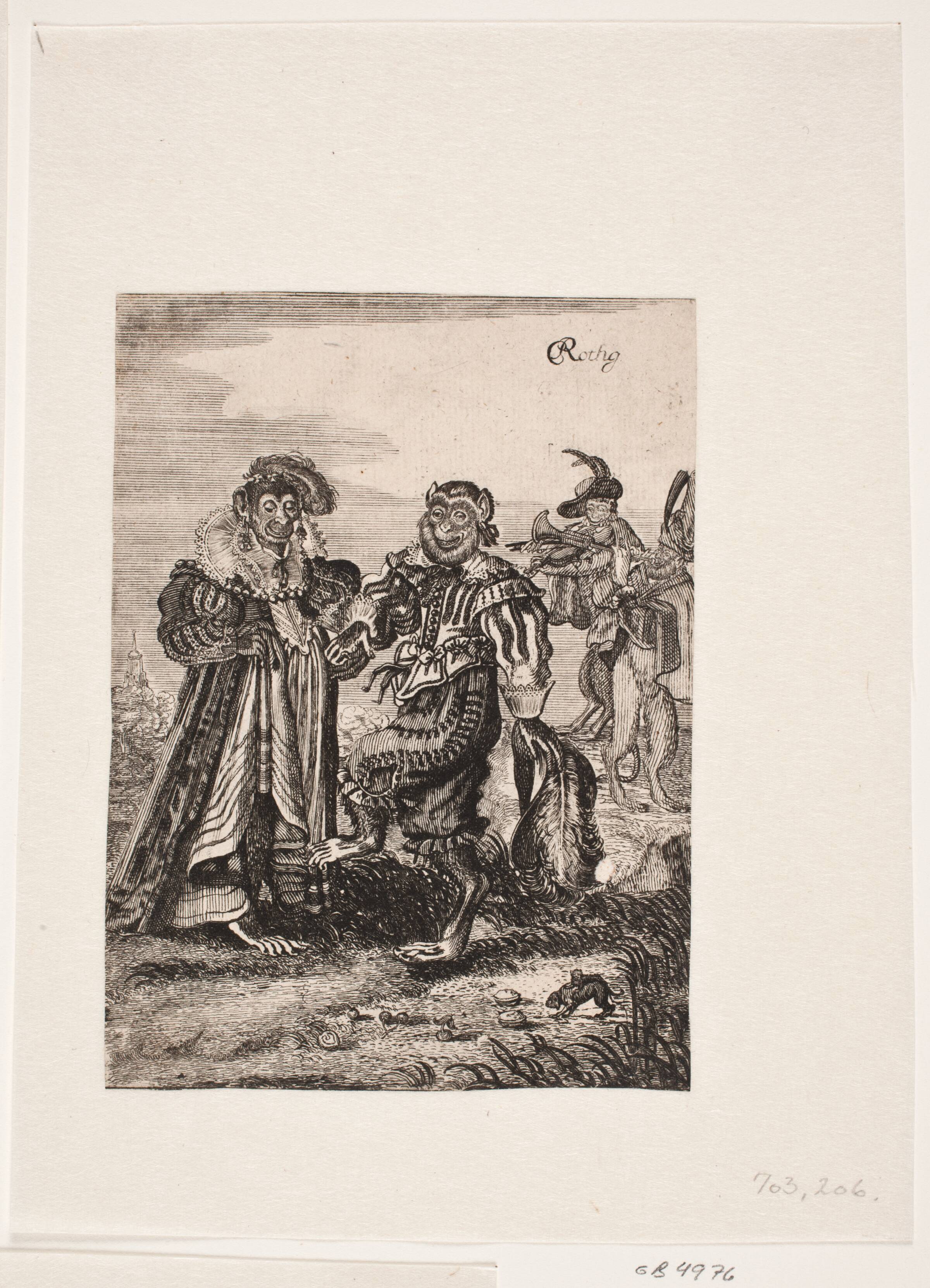 Abepar som danser, Christian Rothgiesser, 1650-1659