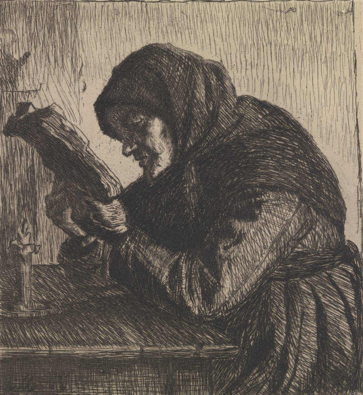 Læsende gammel kone, by Anna Ancher, 1896