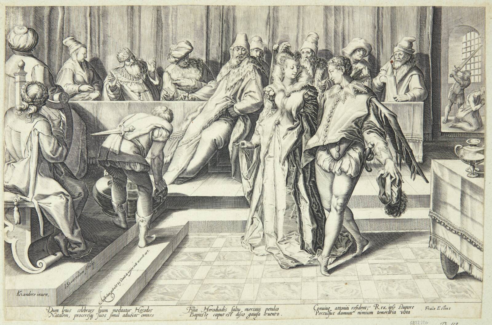Salome danser for Herodes, Jan Saenredam, 1565-1607