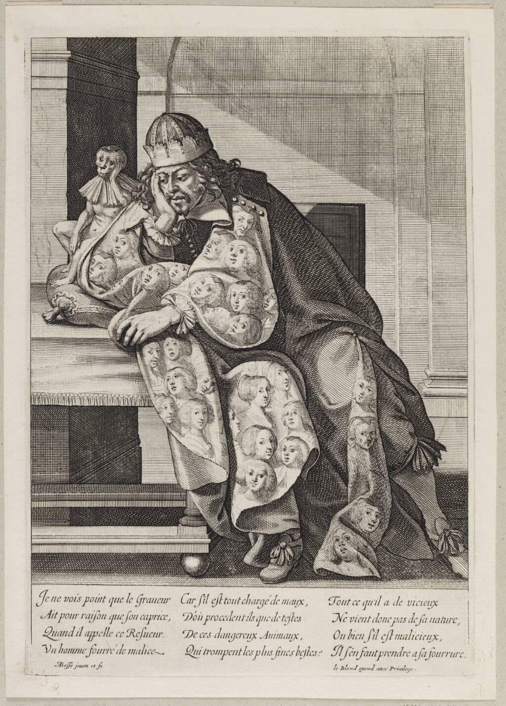 En ulv i fåreklæder (L'Homme fourré de malice), Abraham Bosse, 1634-1650