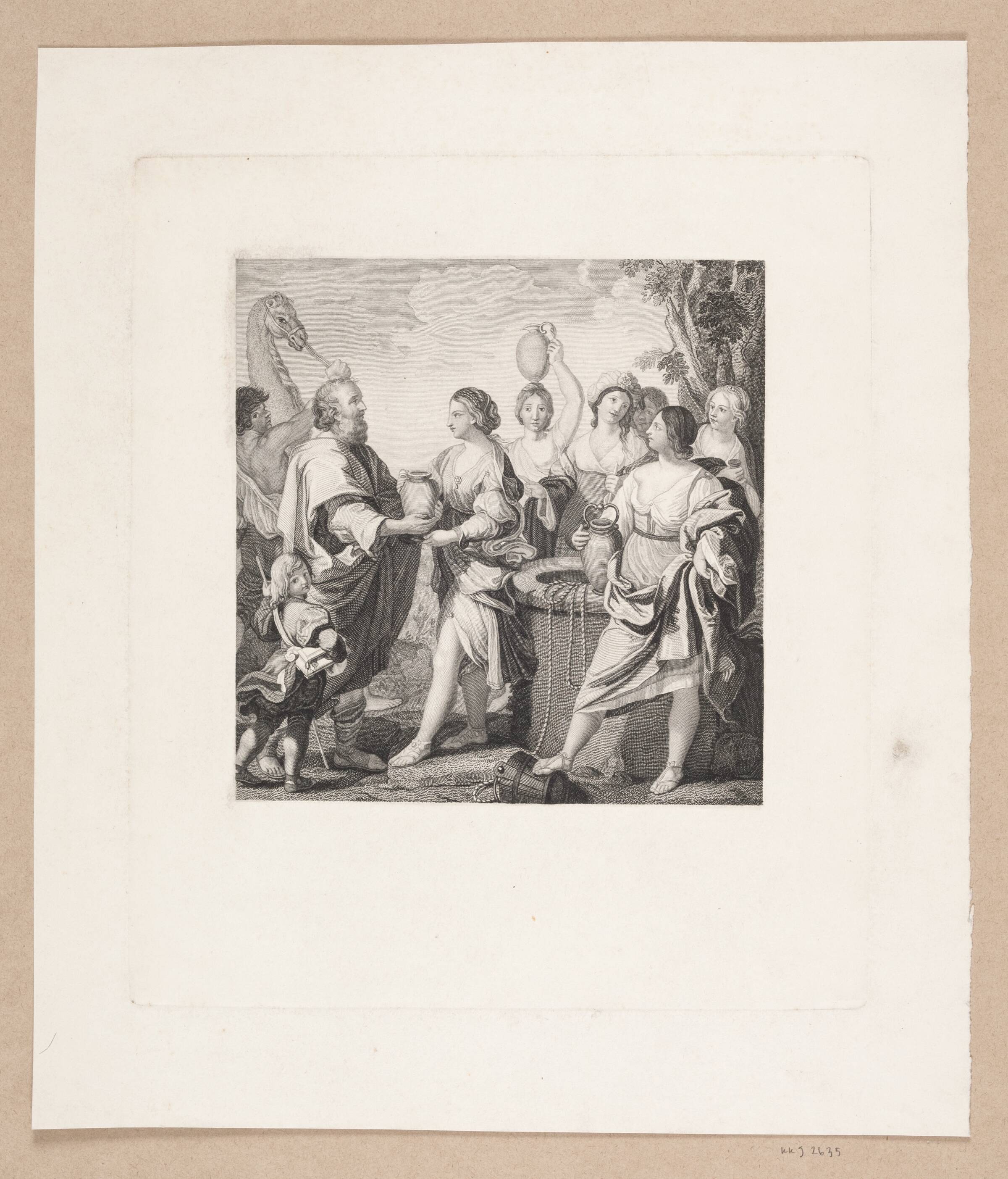 Elieser og Rebekka ved brønden, Edvard Sonne, 1830-1839