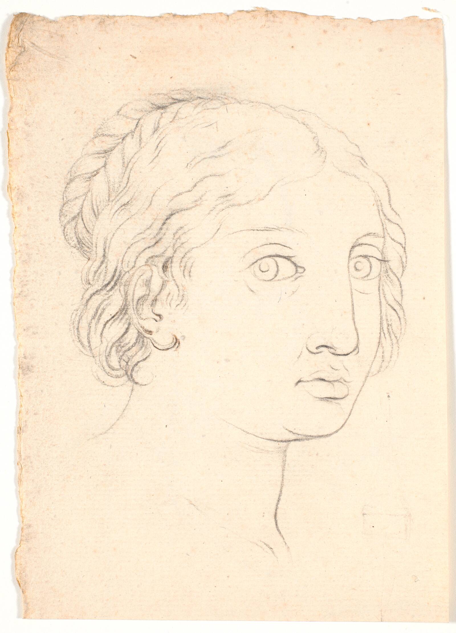 Studie af kvindeansigt, Nicolai Abildgaard, 1743-1809