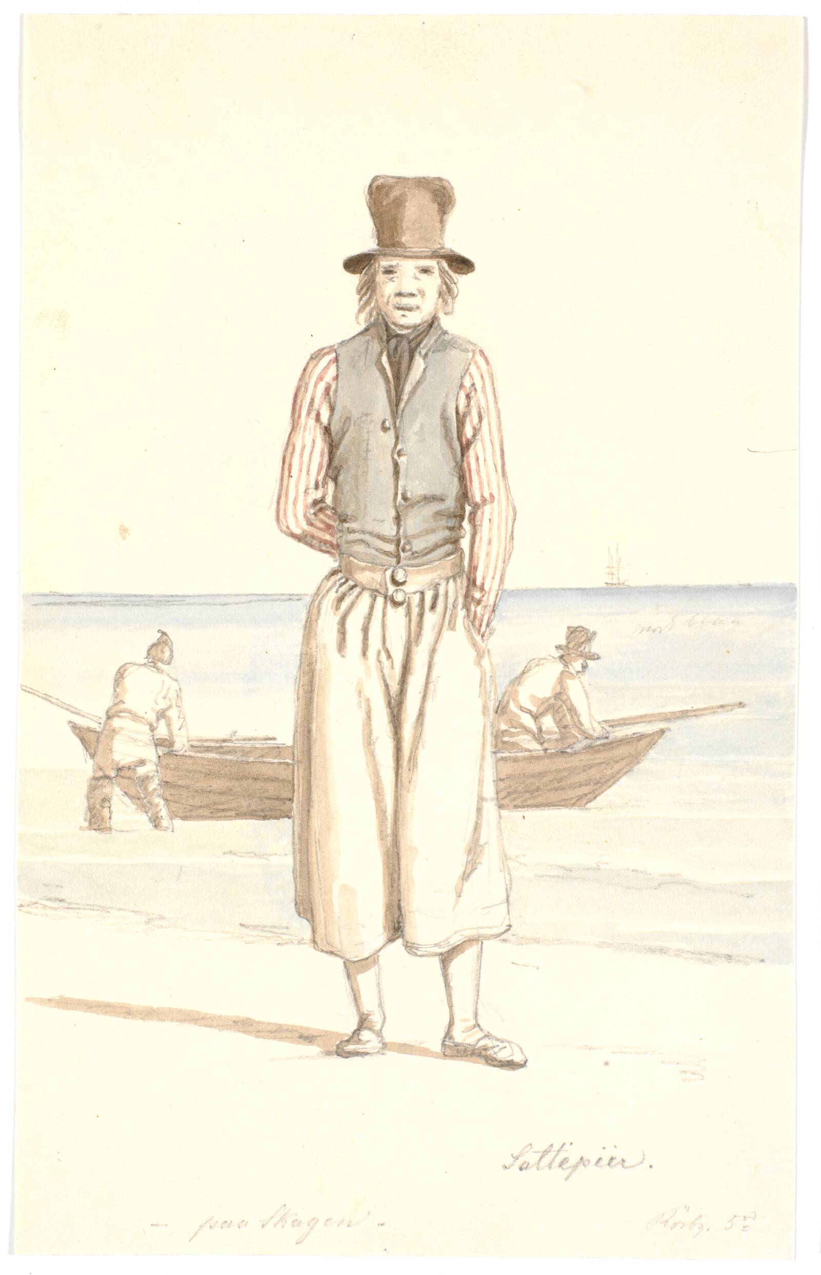 Saltepeer paa Skagen, Martinus Rørbye, 1833