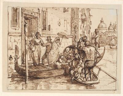Landstigning ved Canal Grande i Venedig