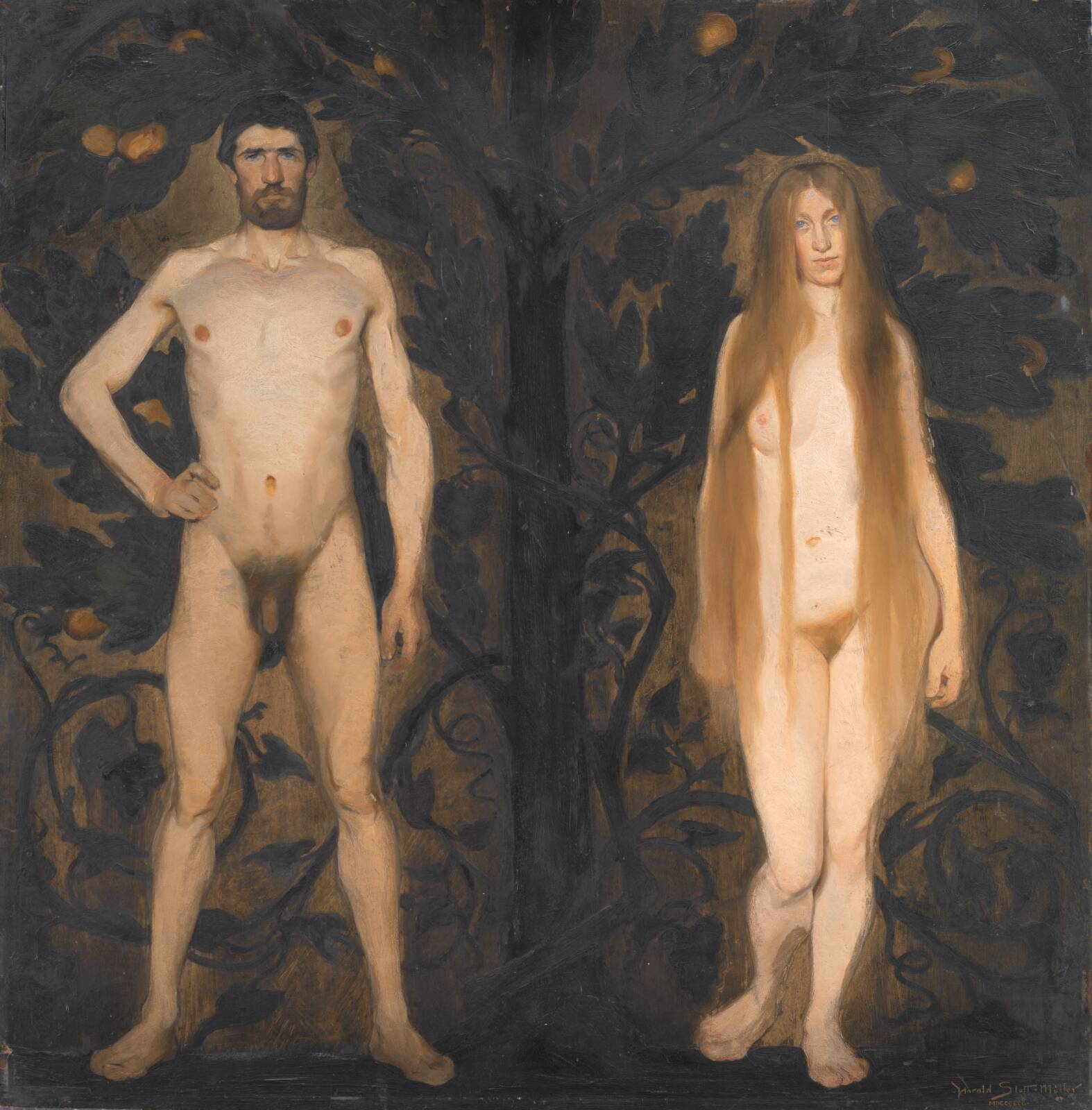 Adam and Eve, by Harald Slott-Møller, 1891