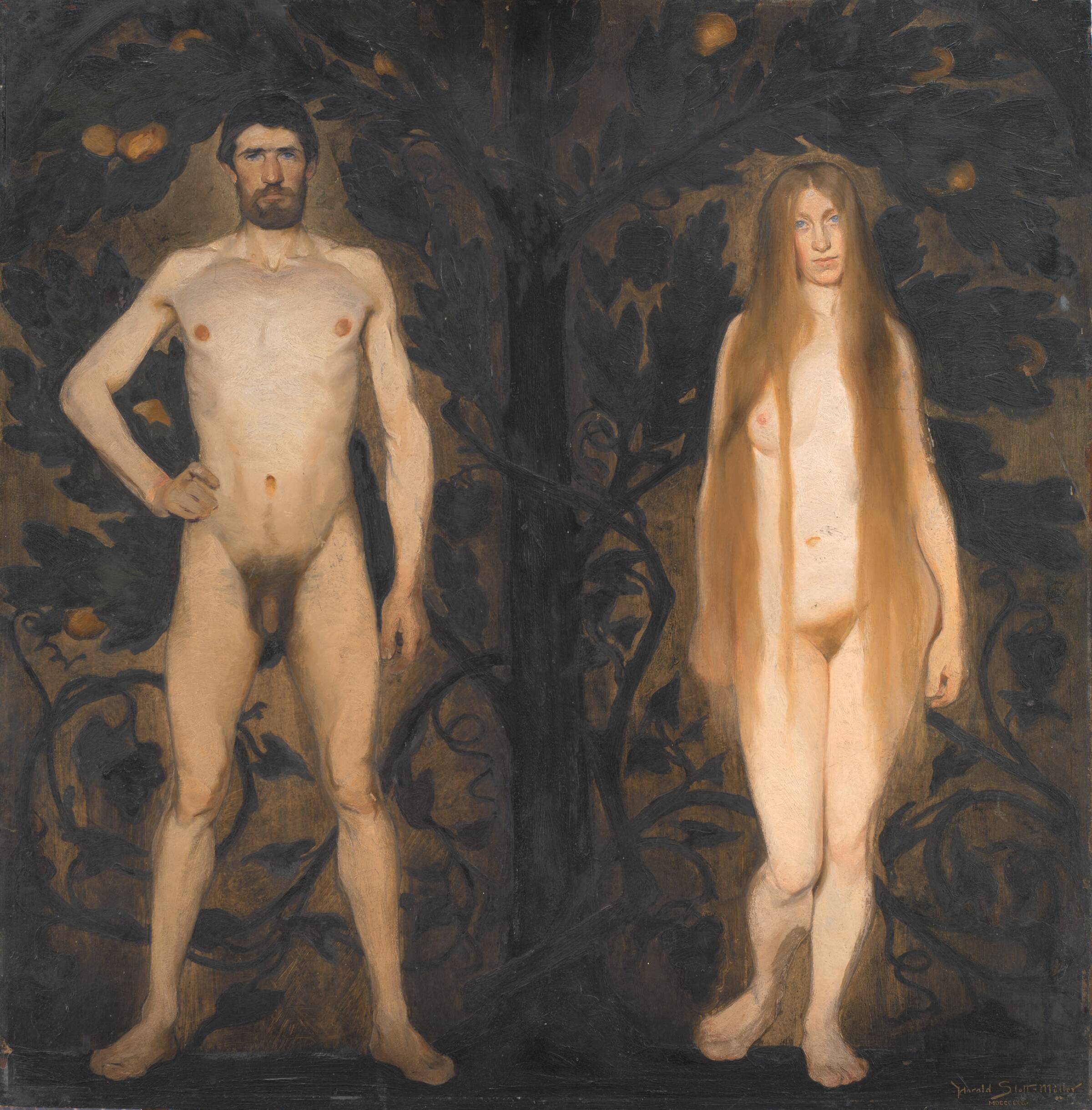 Adam og Eva, Harald Slott-Møller, 1891