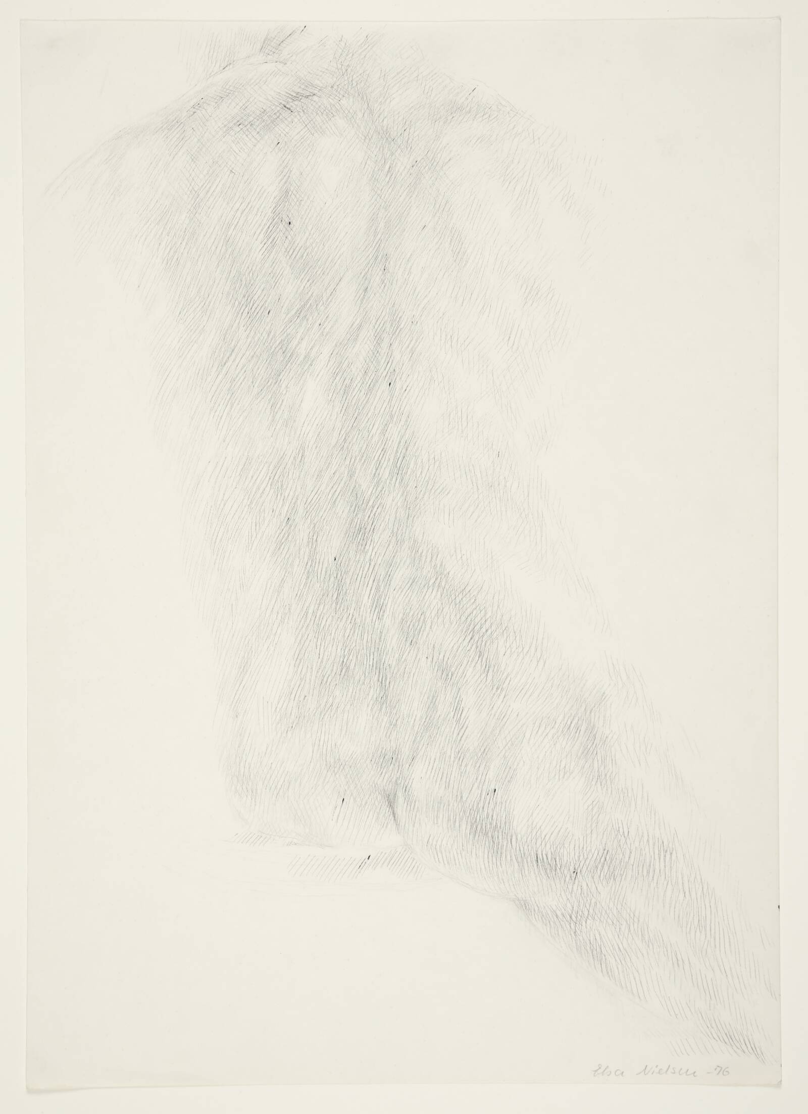 Torso af siddende mand, set bagfra, Elsa Nielsen, 1976