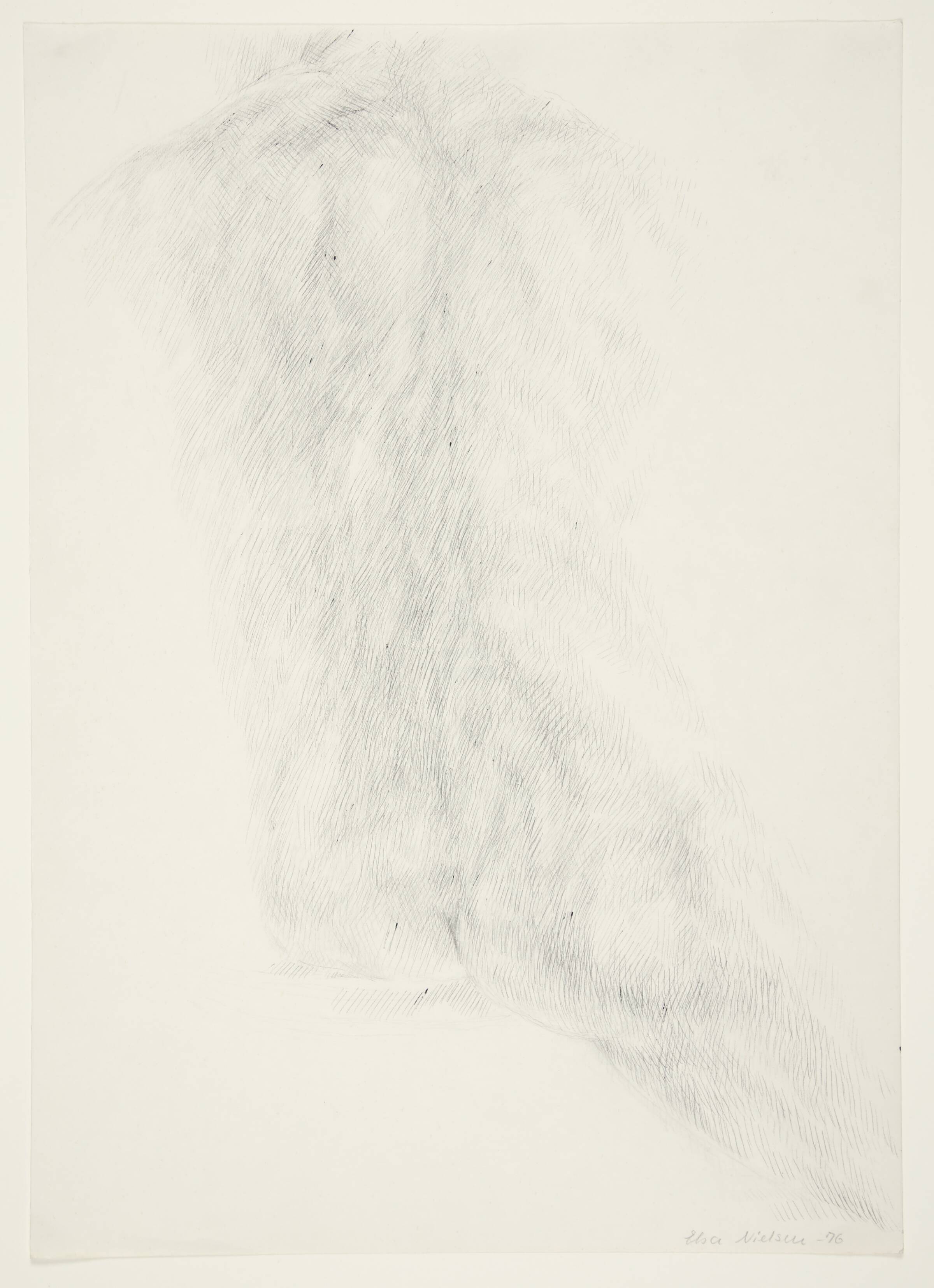Torso af siddende mand, set bagfra, Elsa Nielsen, 1976