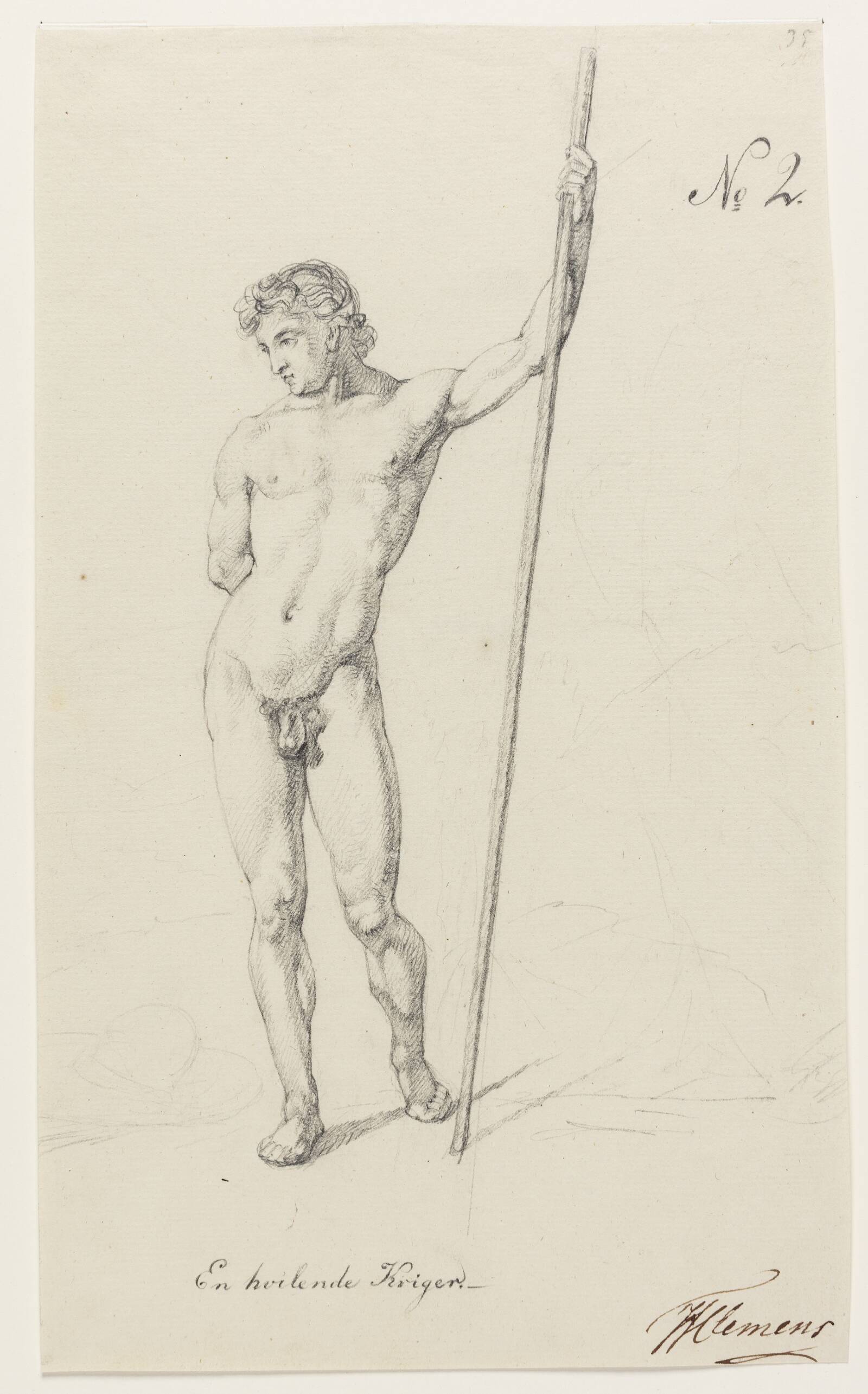 "En hvilende kriger", Albert Küchler, 1803-1886