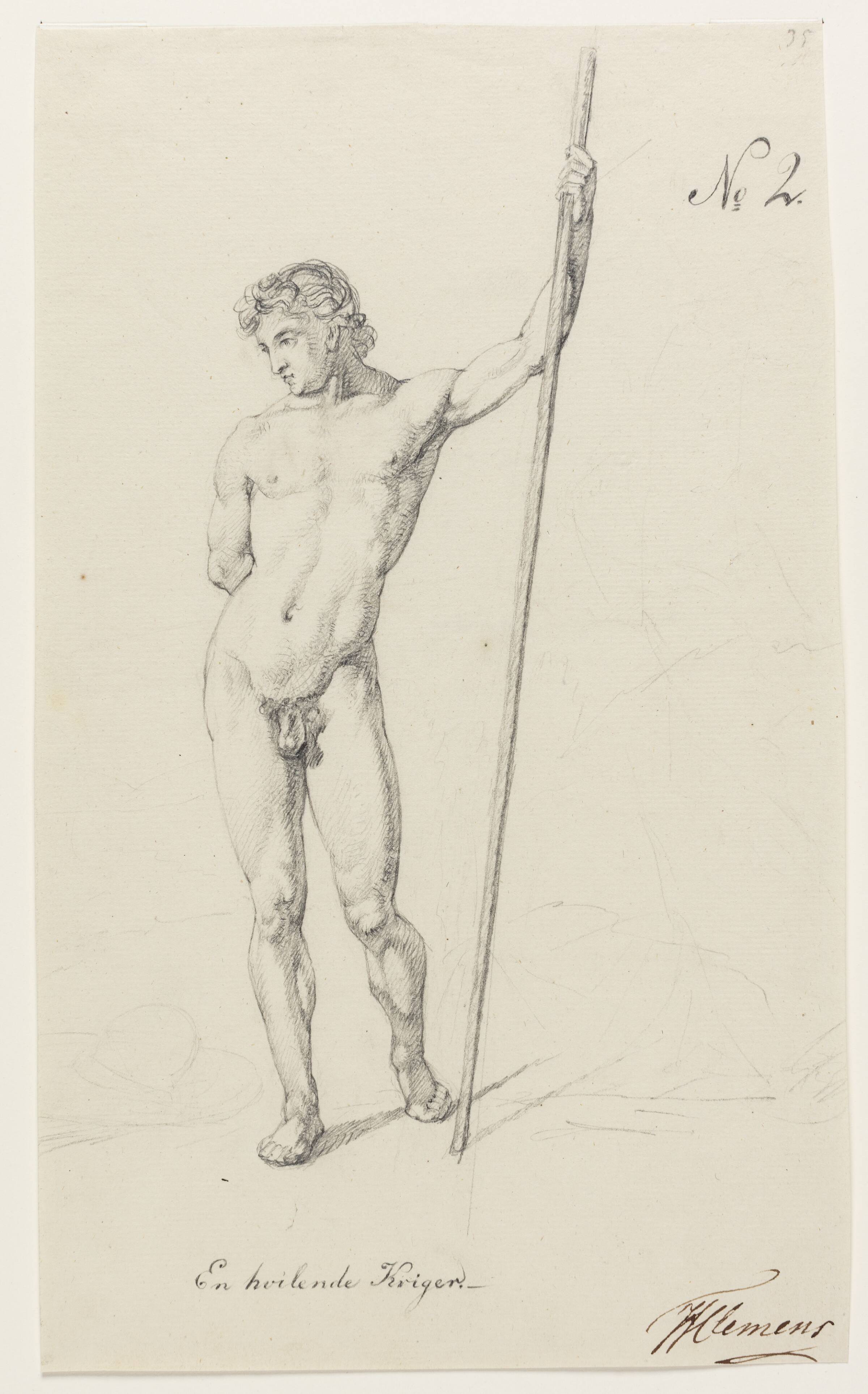 "En hvilende kriger", Albert Küchler, 1803-1886