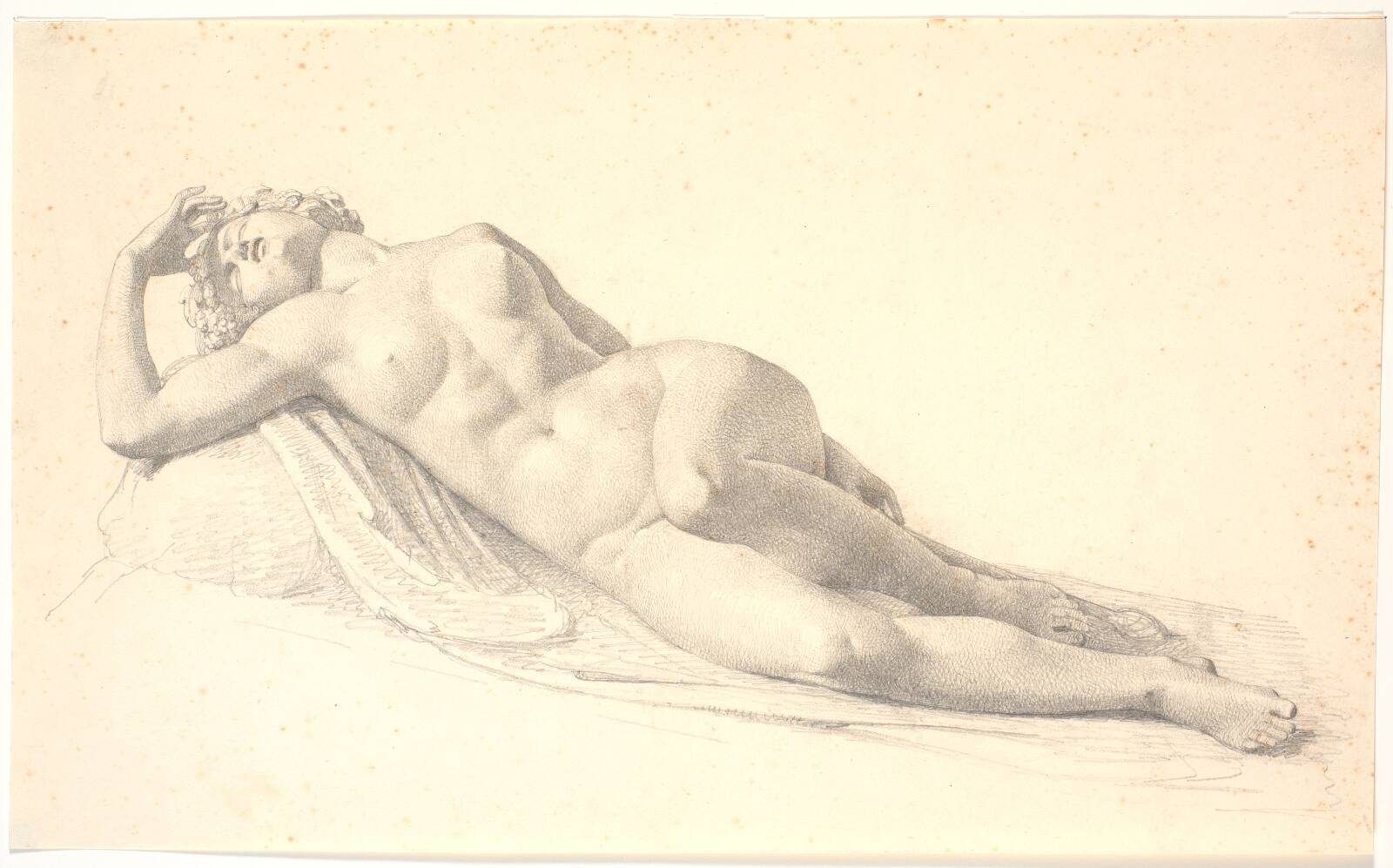 Sovende bacchantinde. Studie til eller tegning efter Bissens første legemsstore statue, by H.W. Bissen, 1822-1825
