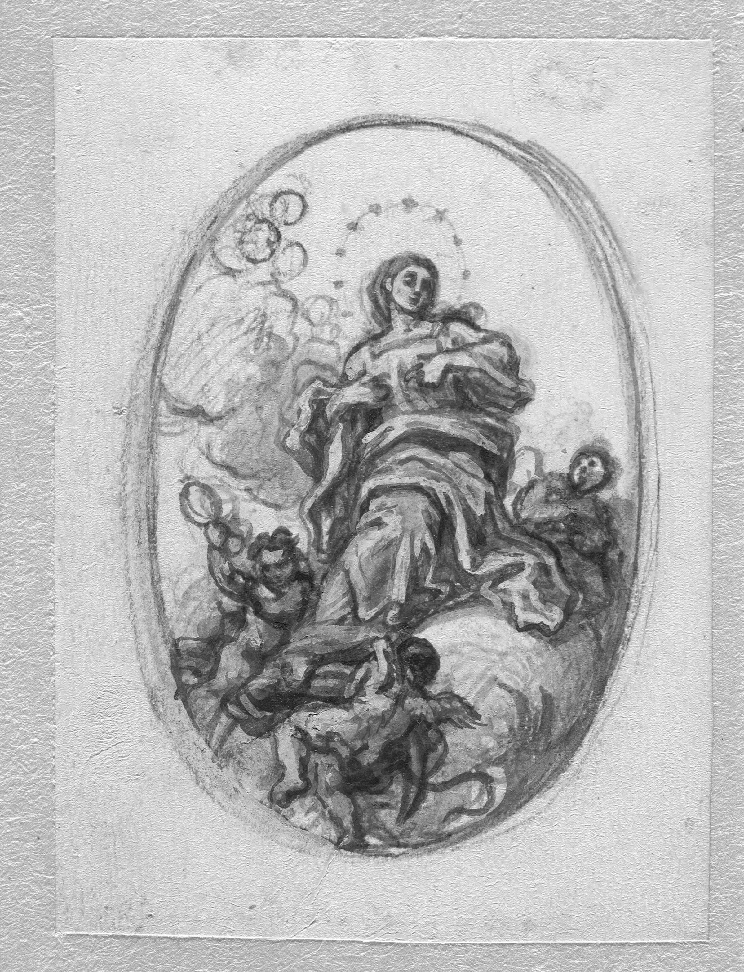 Kristi undfangelse i oval ramme, Francesco la Marra, 1710-1780