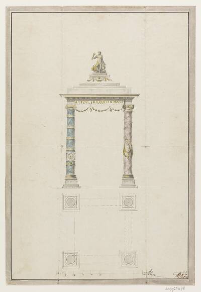 Udkast til æresport. I anledning af Marie Sophie Frederikkes indtog 1790?