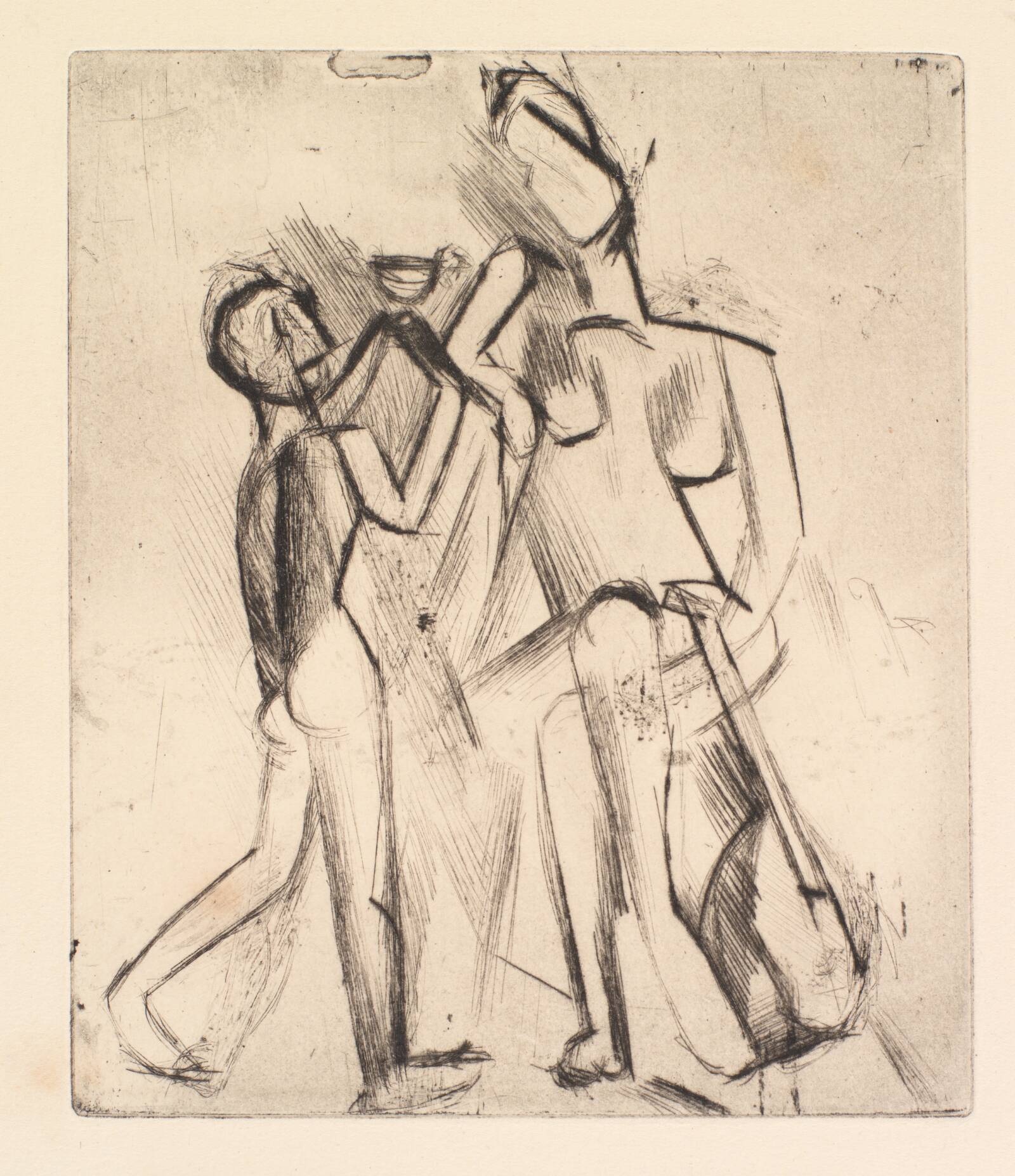 To nøgenfigurer, Pablo Picasso, 1909