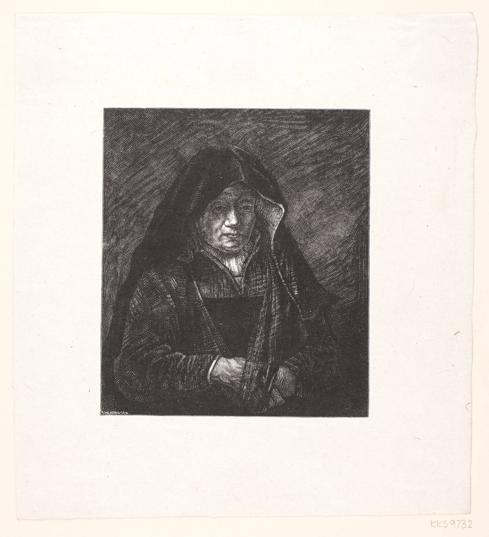 Rembrandt: Den gamle kone, Ubekendt, 1870-1923