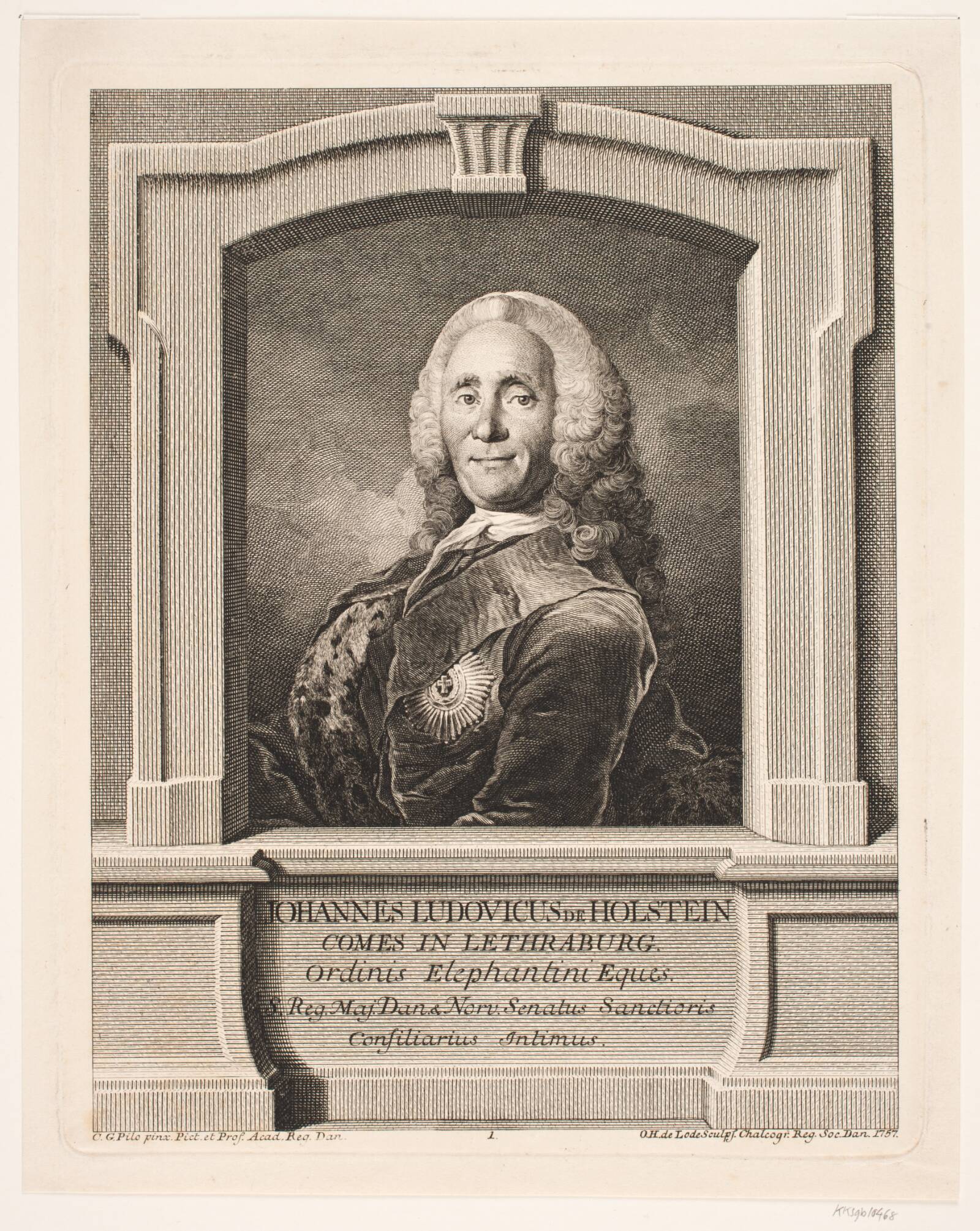 Johan Ludvig Holstein, Odvardt Helmoldt de Lode, 1757