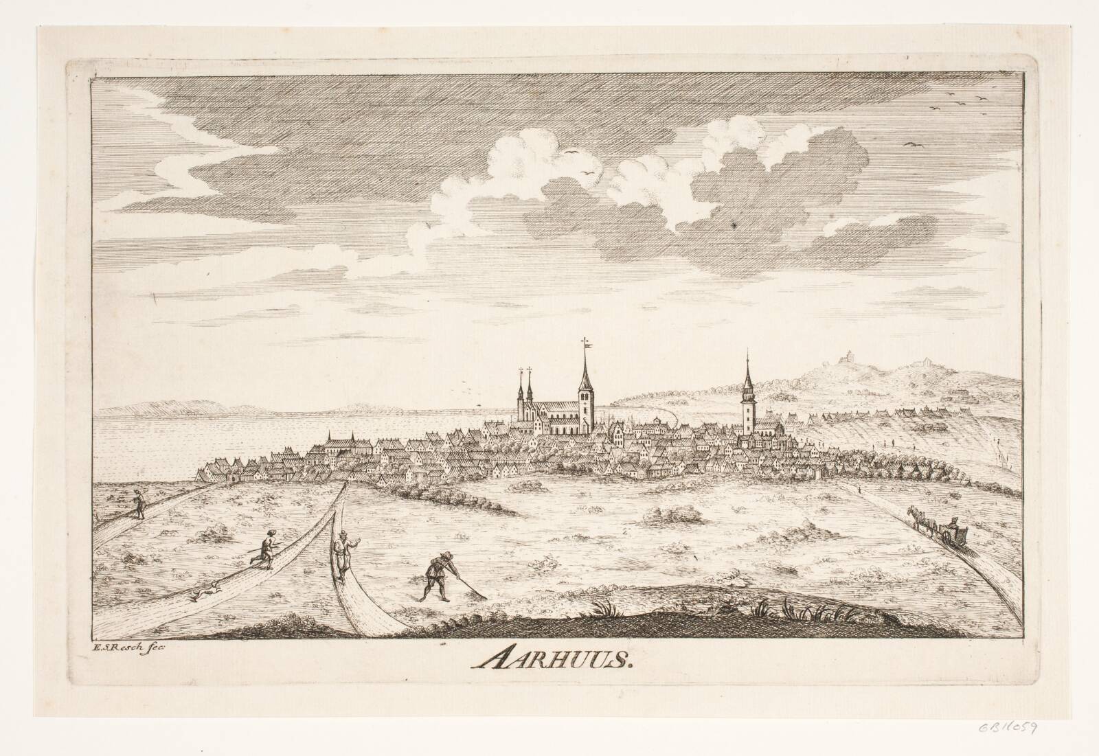 Prospekt af Århus, Erasmus Sigismund Resch, 1740-1749