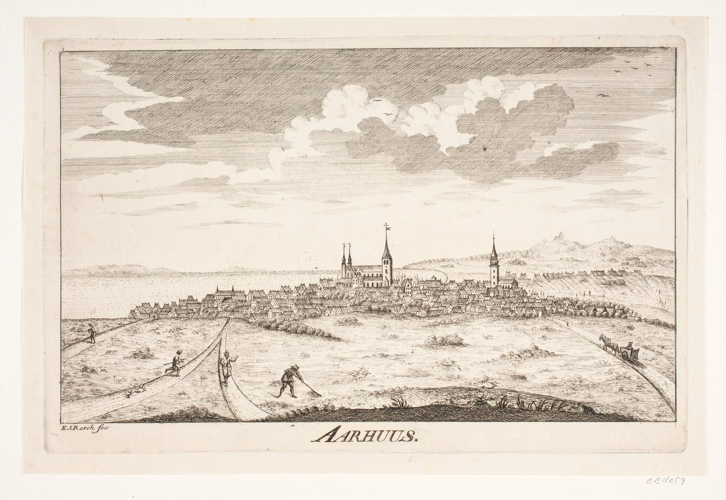 Prospekt af Århus, Erasmus Sigismund Resch, 1740-1749