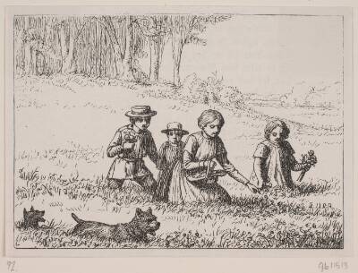 Illustration til "I Engen", digt af Christian Richardt