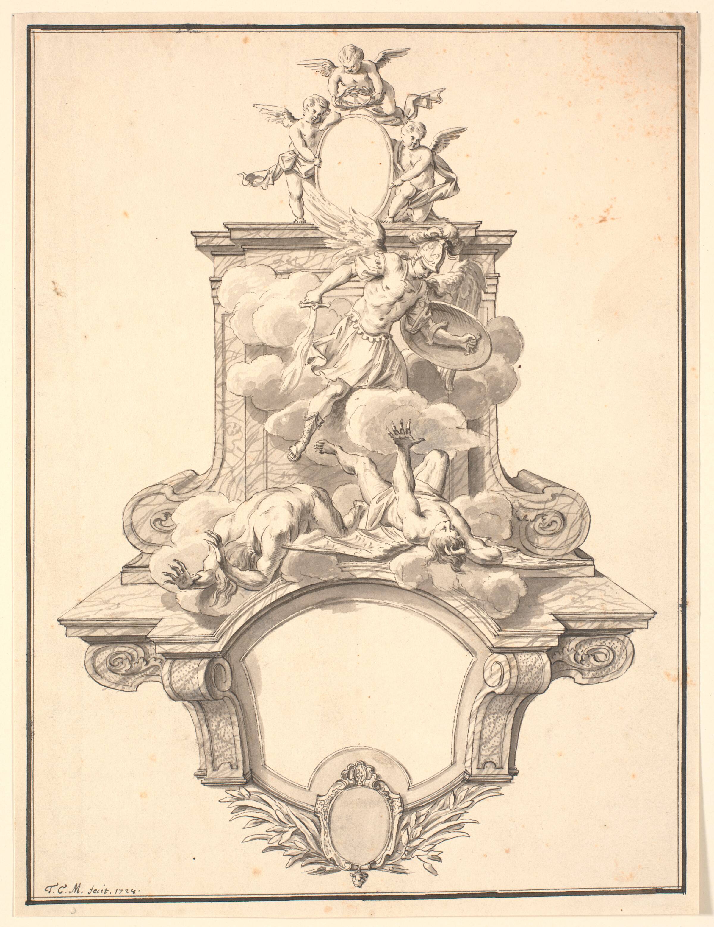 Allegori: Sandhedens sejr over misundelsen og løgnen, Marcus Tuscher, 1728