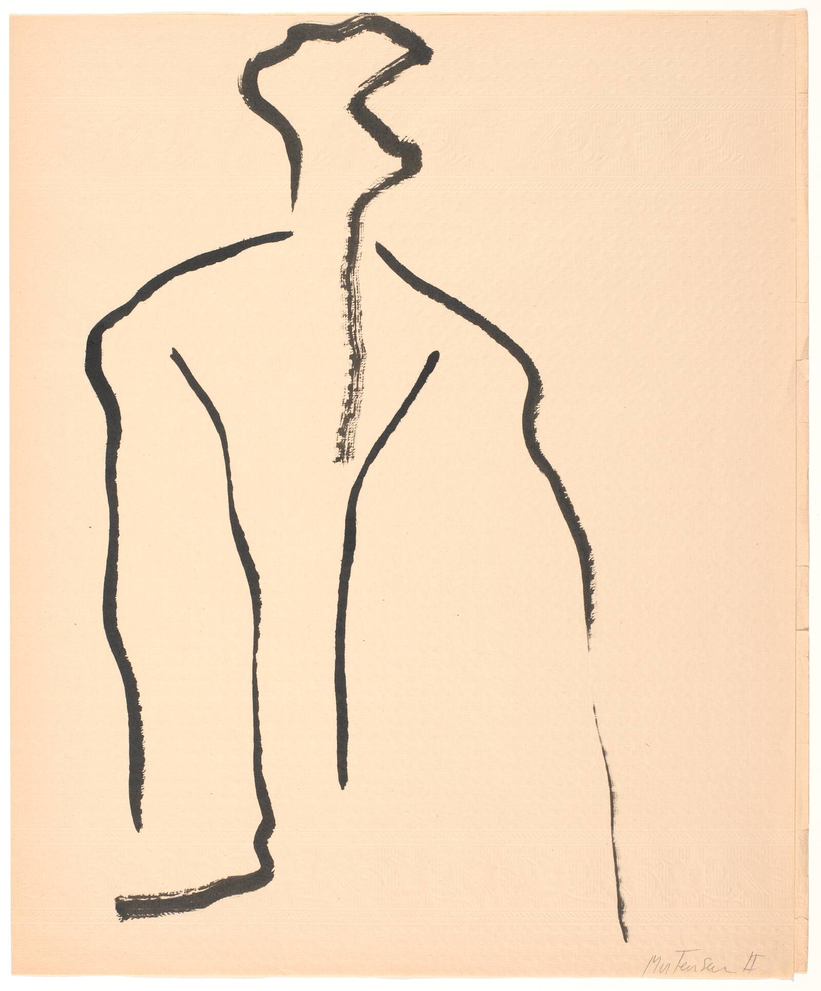 Stående halvfigur, i profil mod højre, Richard Mortensen, 1958-1960