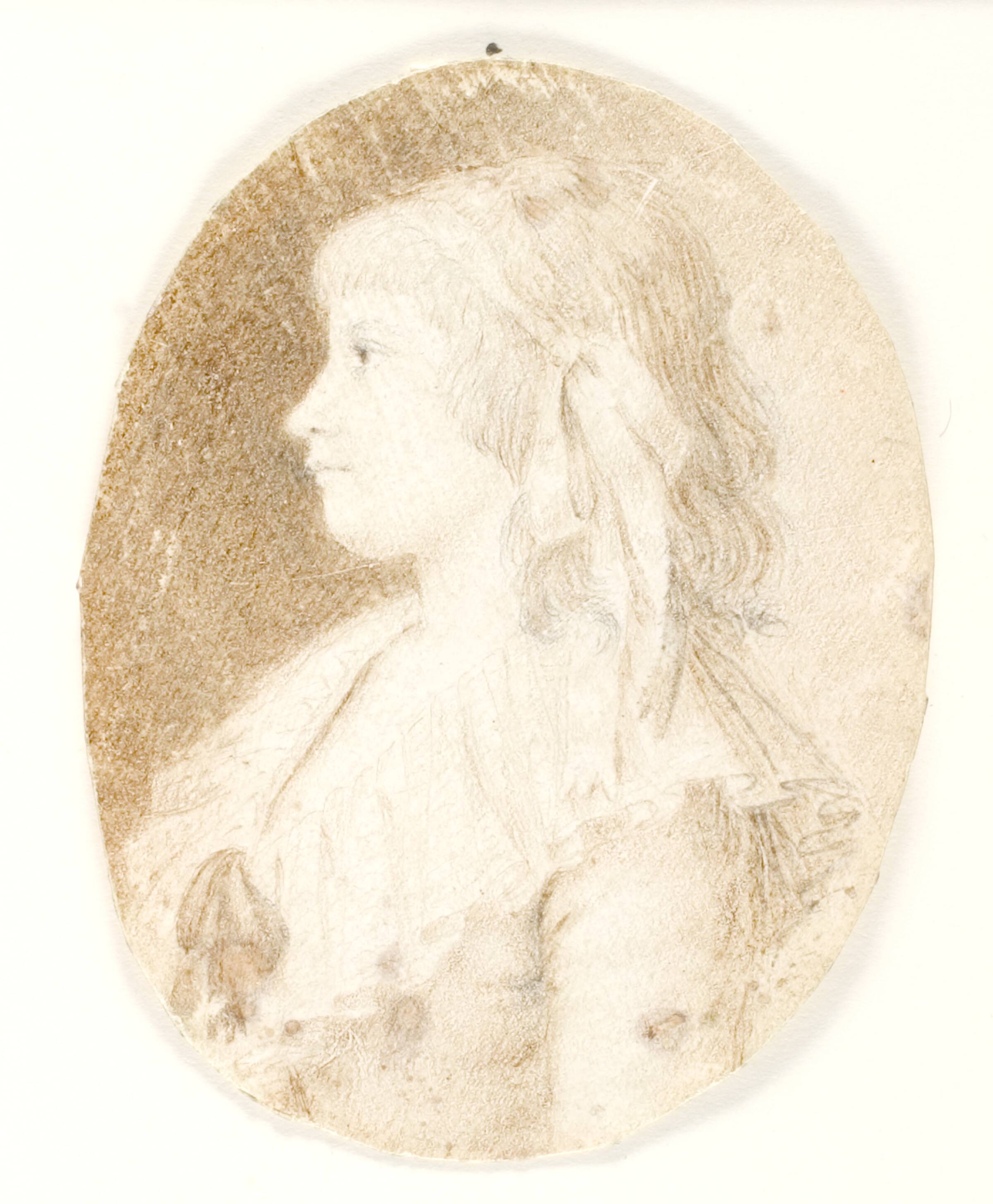 Portræt af en dame. Profil til venstre, Søren L. Lange, 1790
