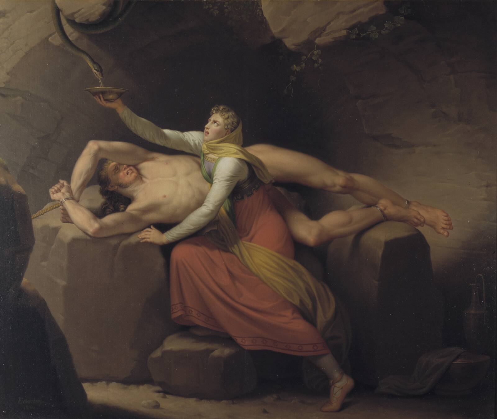 Loke og Sigyn, C.W. Eckersberg, 1810