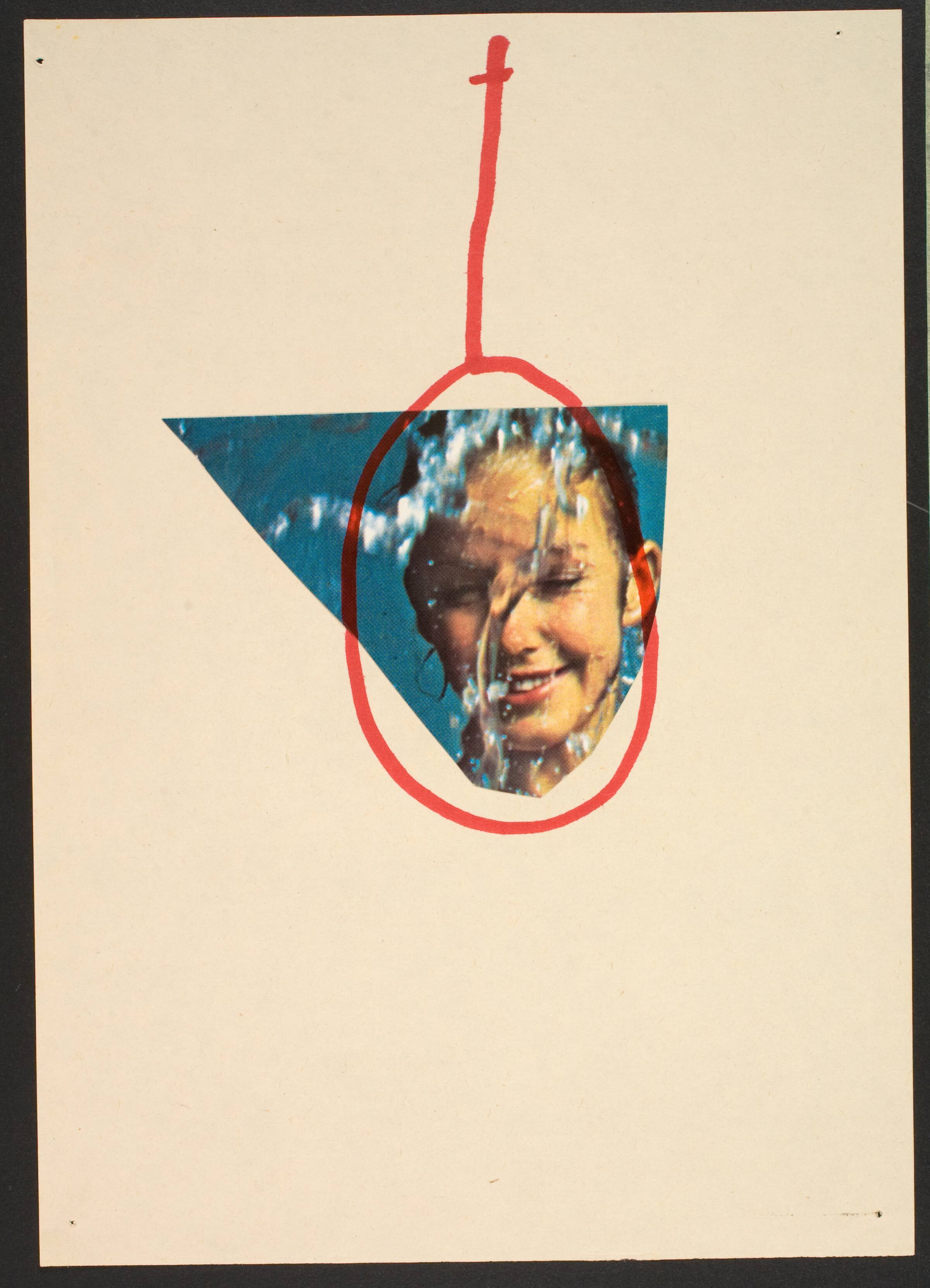 Udklip på papir med kvindetegnet, Lene Adler Petersen, 1974
