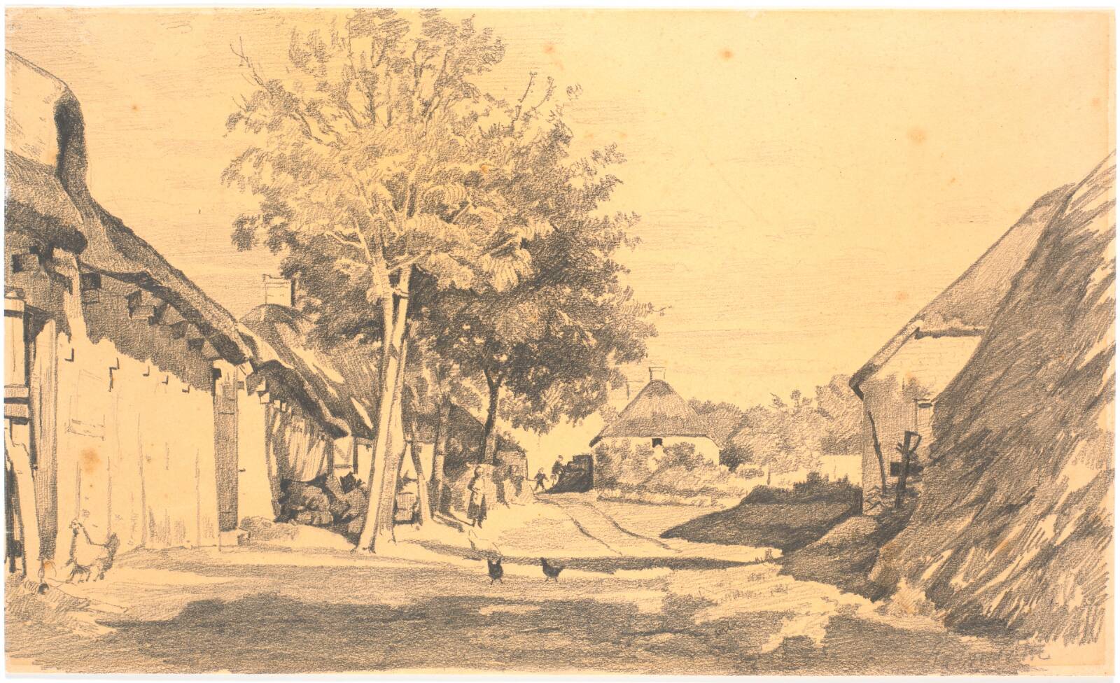 Landsbygade i sol, Hans Smidth, 1900