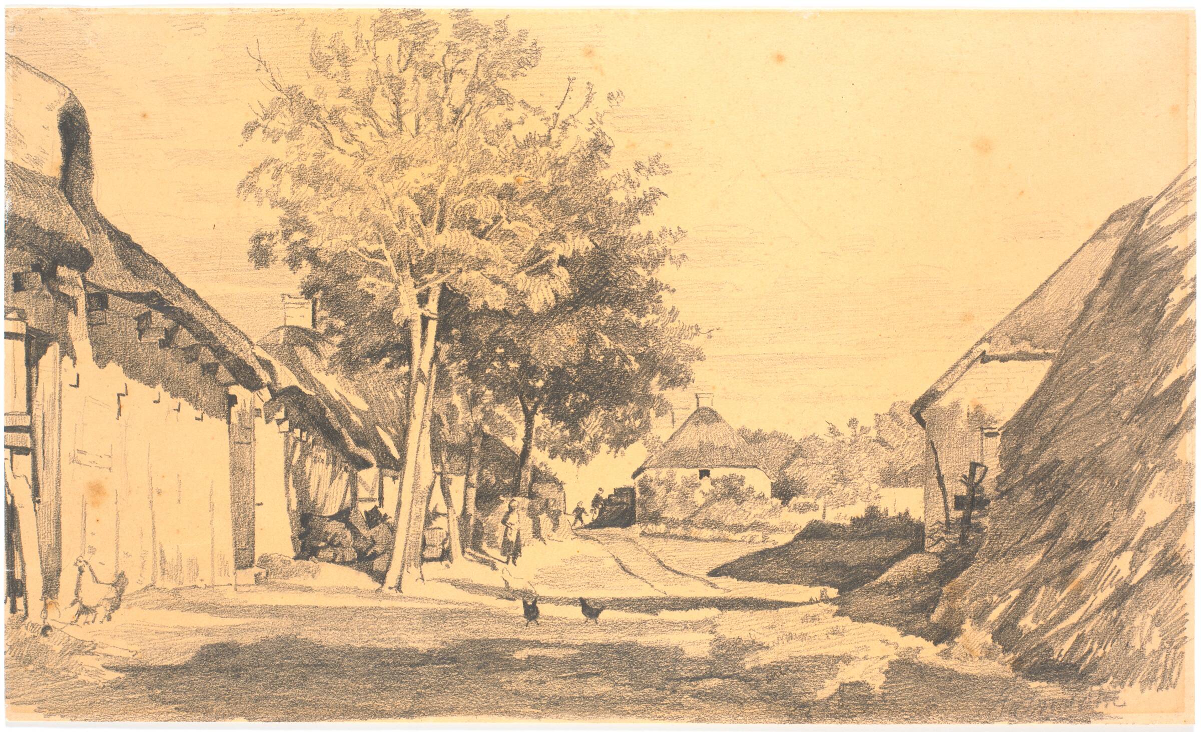 Landsbygade i sol, Hans Smidth, 1900