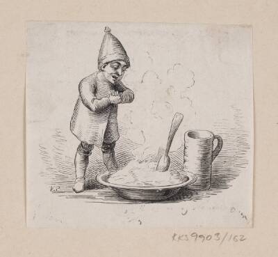 Illustration til "Nissen hos Spekhøkeren" i H.C. Andersen, "Eventyr og Historier", Bind 2