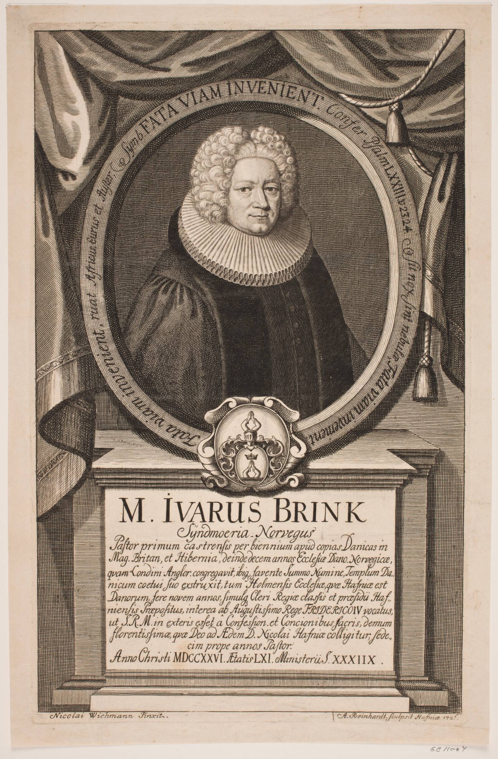 Ivar Brink, præst, Andreas Reinhardt, 1726