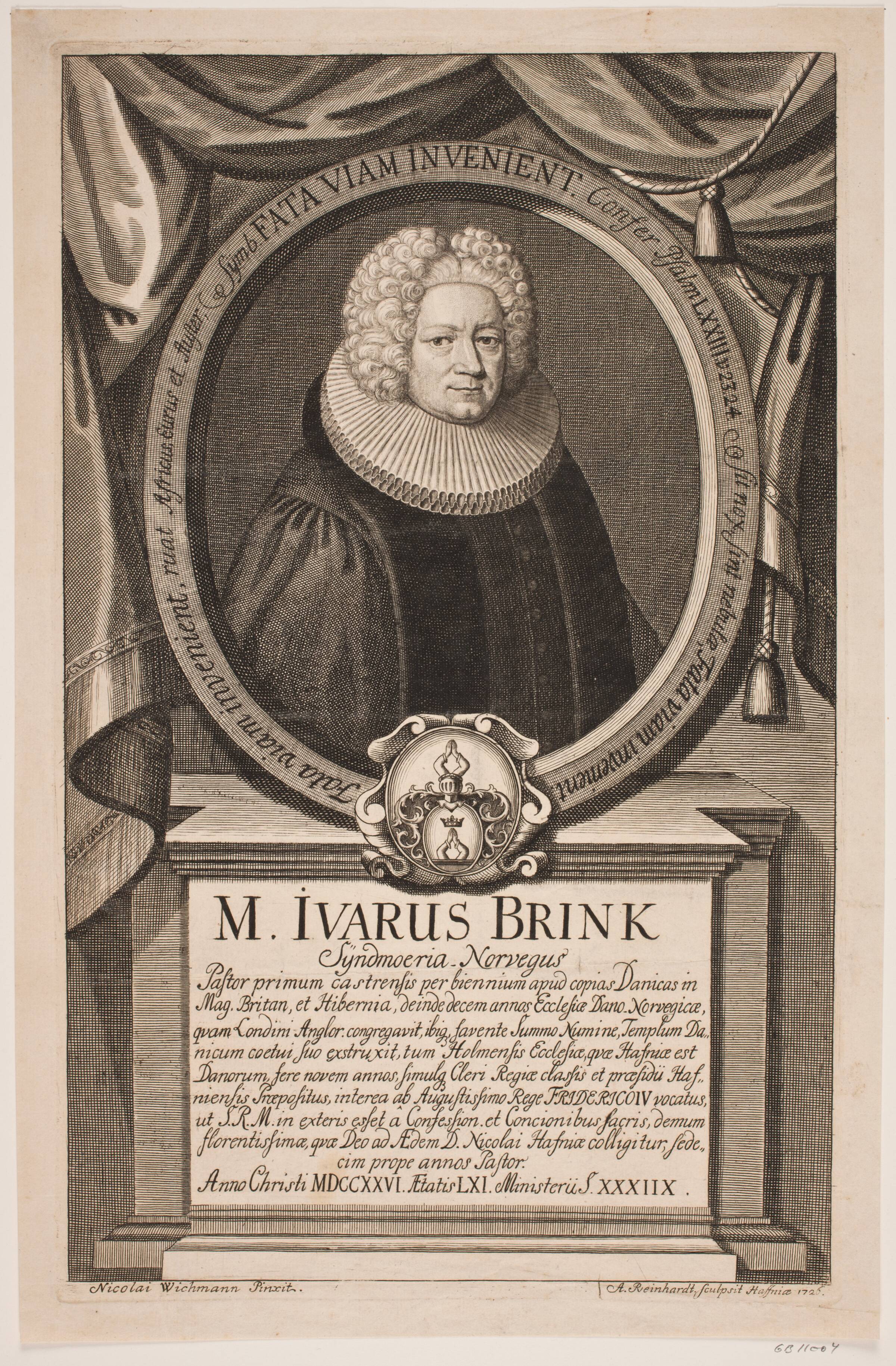 Ivar Brink, præst, Andreas Reinhardt, 1726