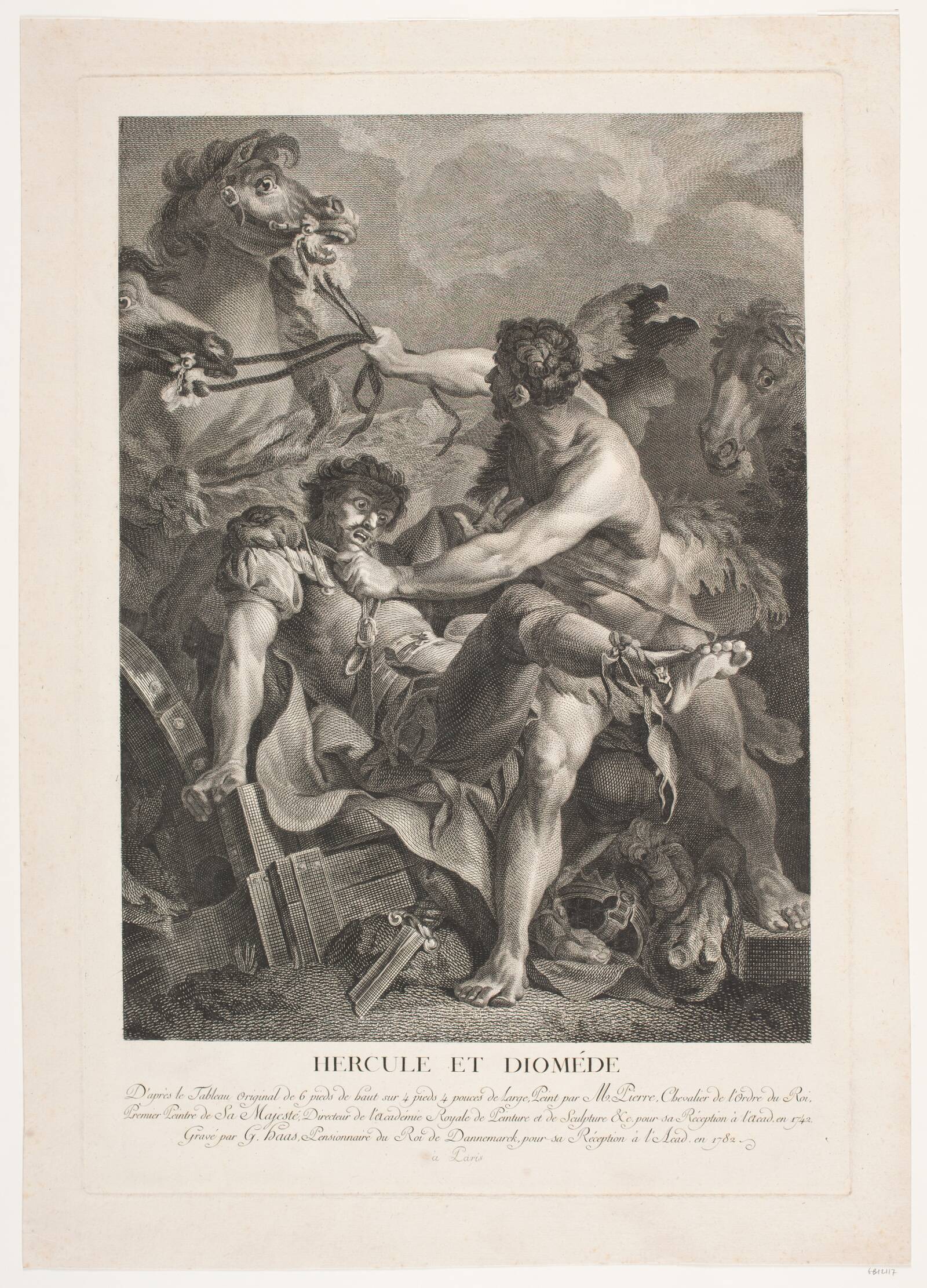Herkules og Diomedes, Georg Haas, 1782